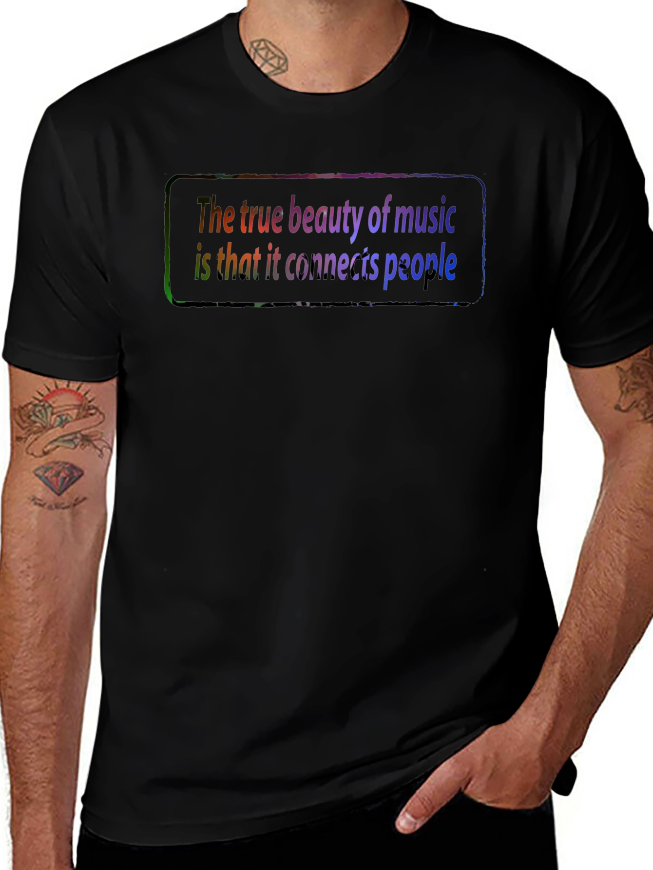 Music Connects People Graphic Tee - Black