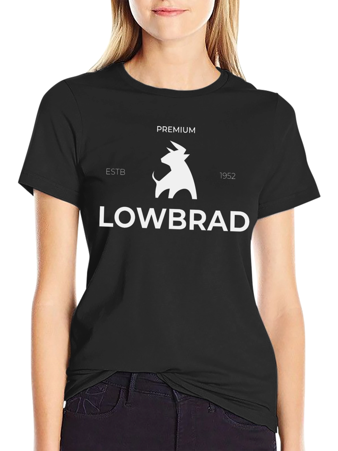 Premium Lowbrad Black Graphic Tee
