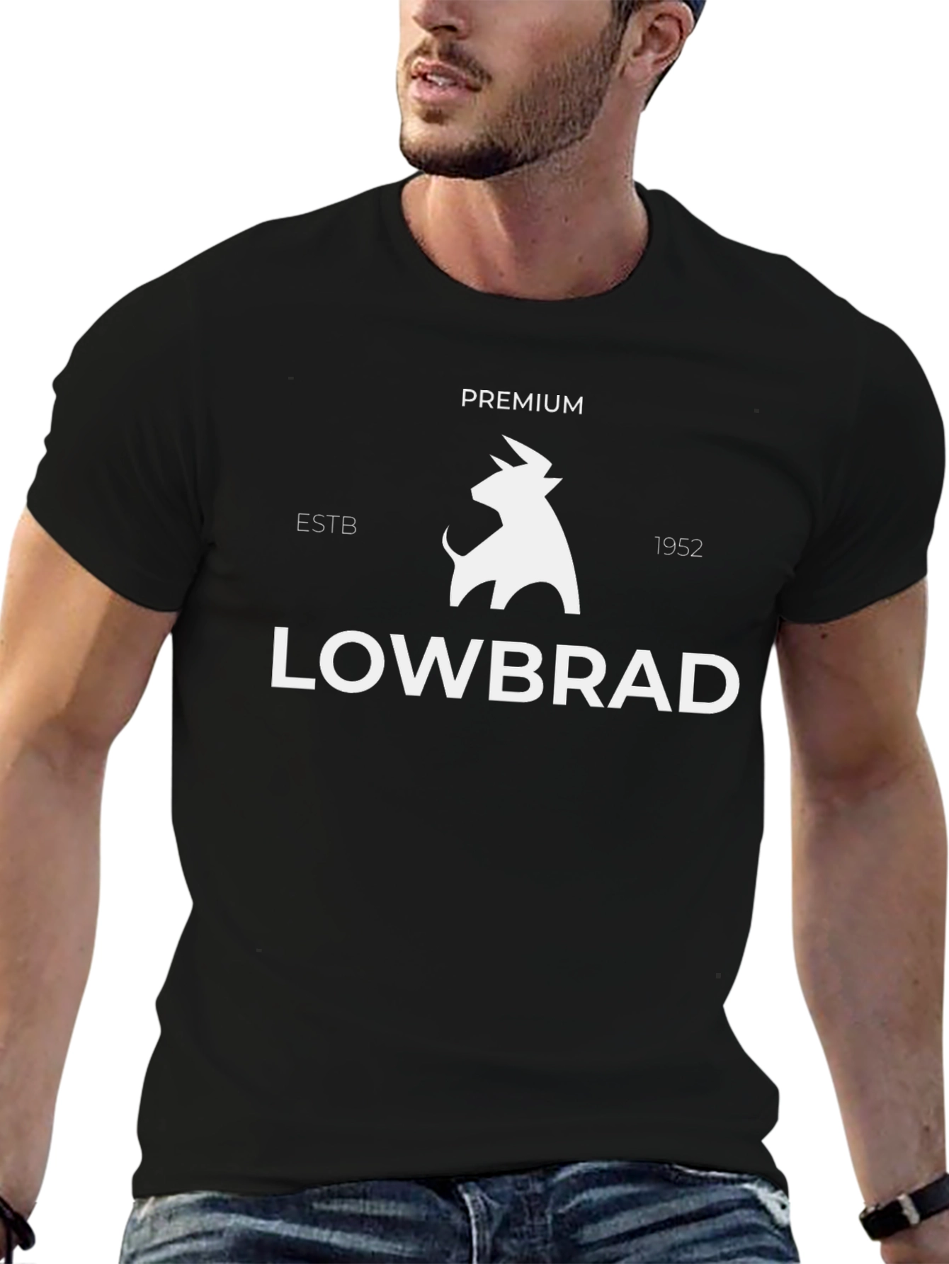 Premium Lowbrad Black Graphic Tee