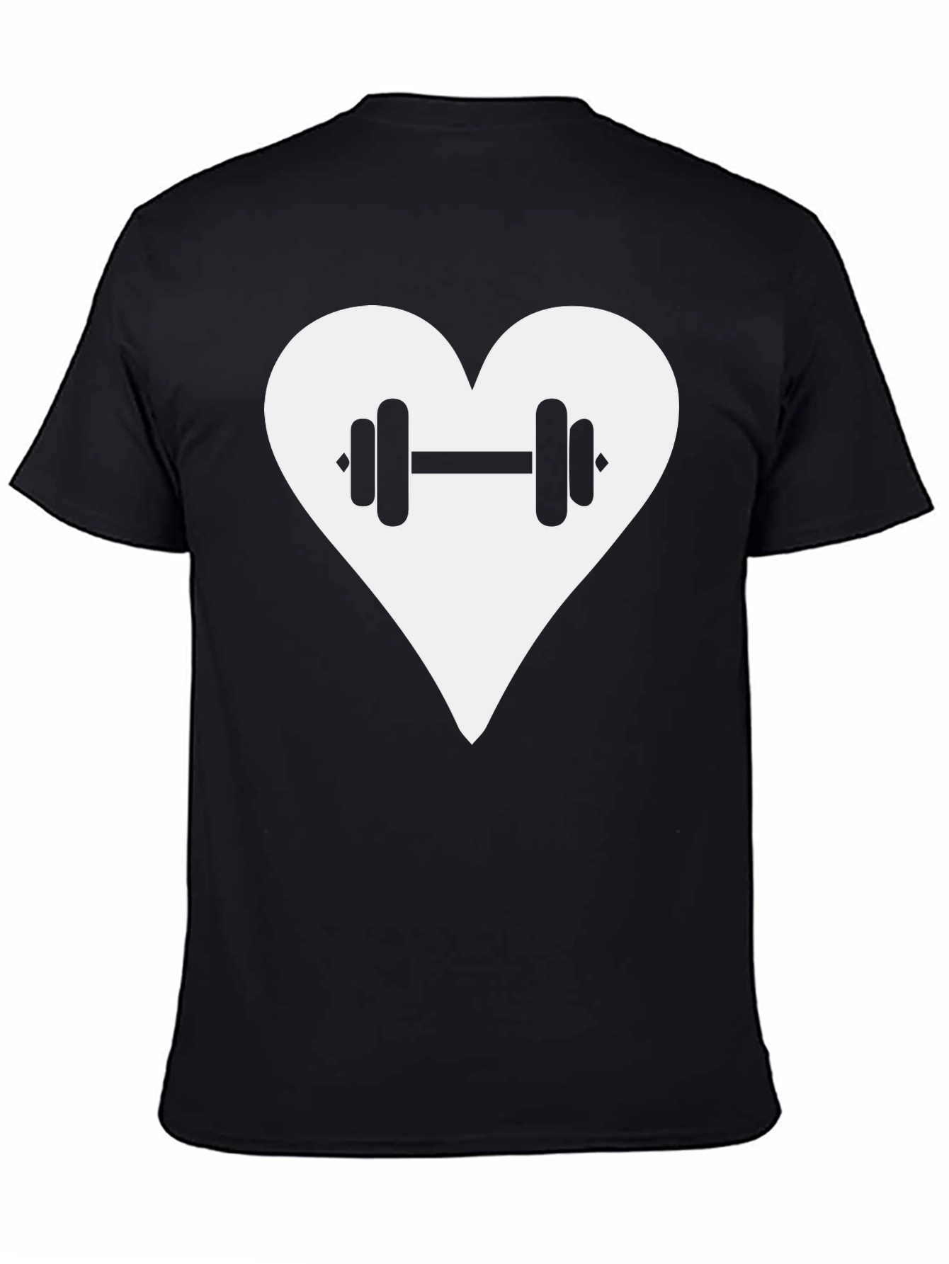 Love Fitness T-Shirt - Heart & Dumbbell Graphic Tee