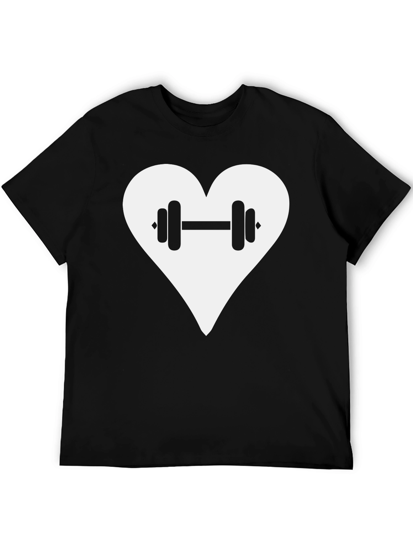 Love Fitness T-Shirt - Heart & Dumbbell Graphic Tee