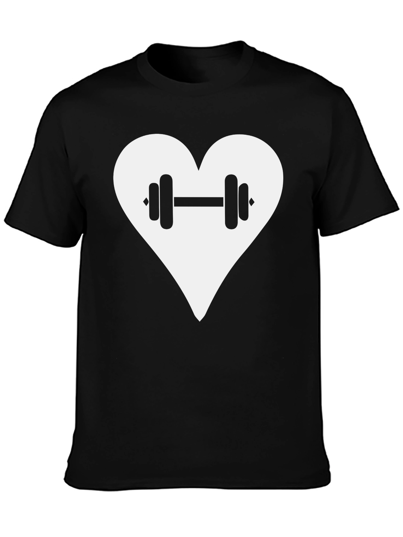 Love Fitness T-Shirt - Heart & Dumbbell Graphic Tee