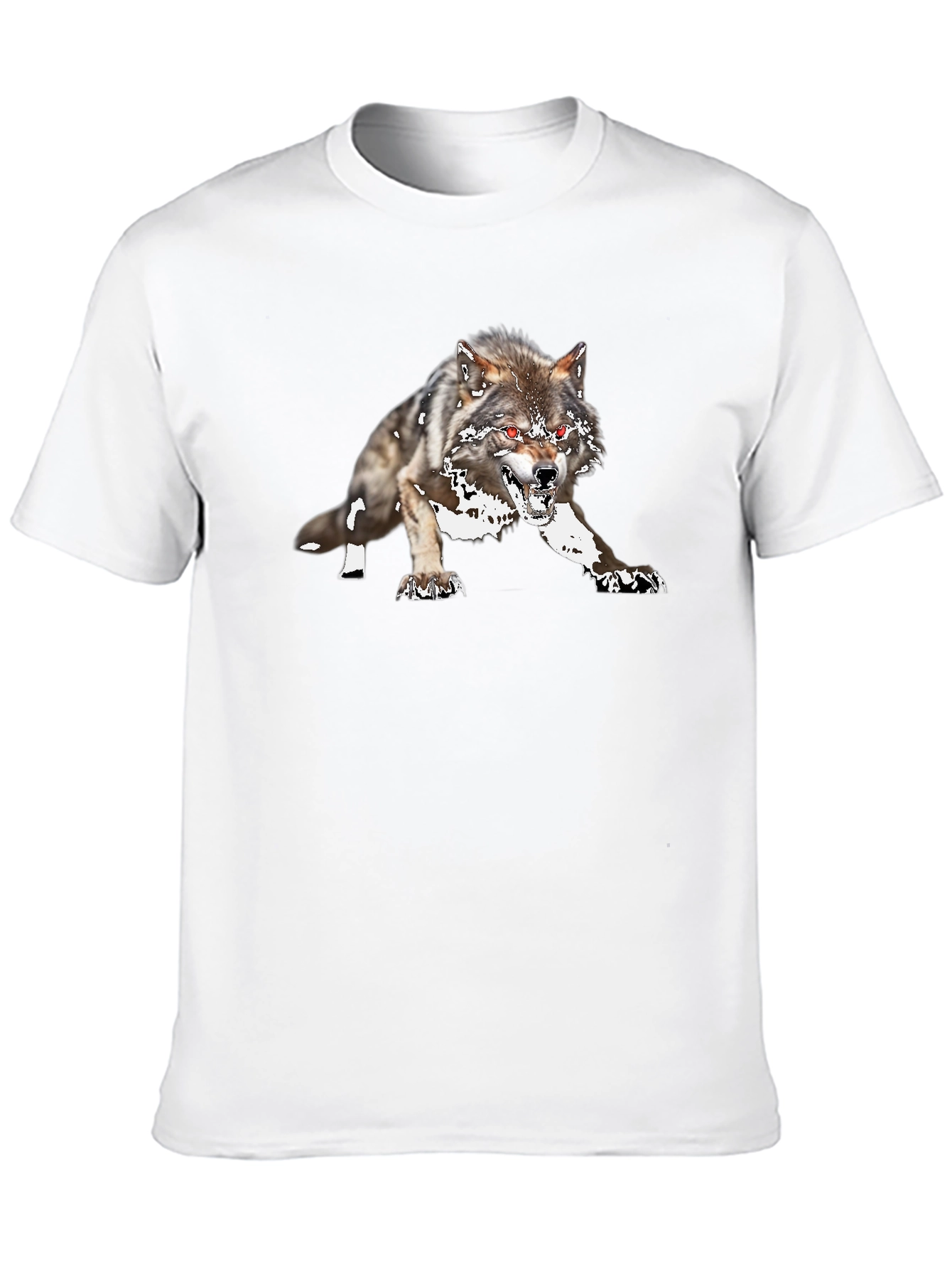 Black Wolf Graphic Tee - Fierce Animal Design