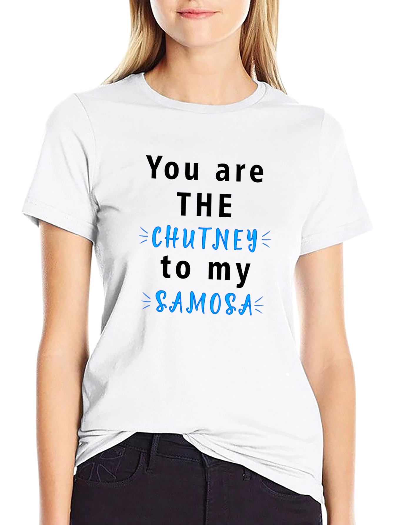 Chutney to My Samosa Black Graphic T-Shirt