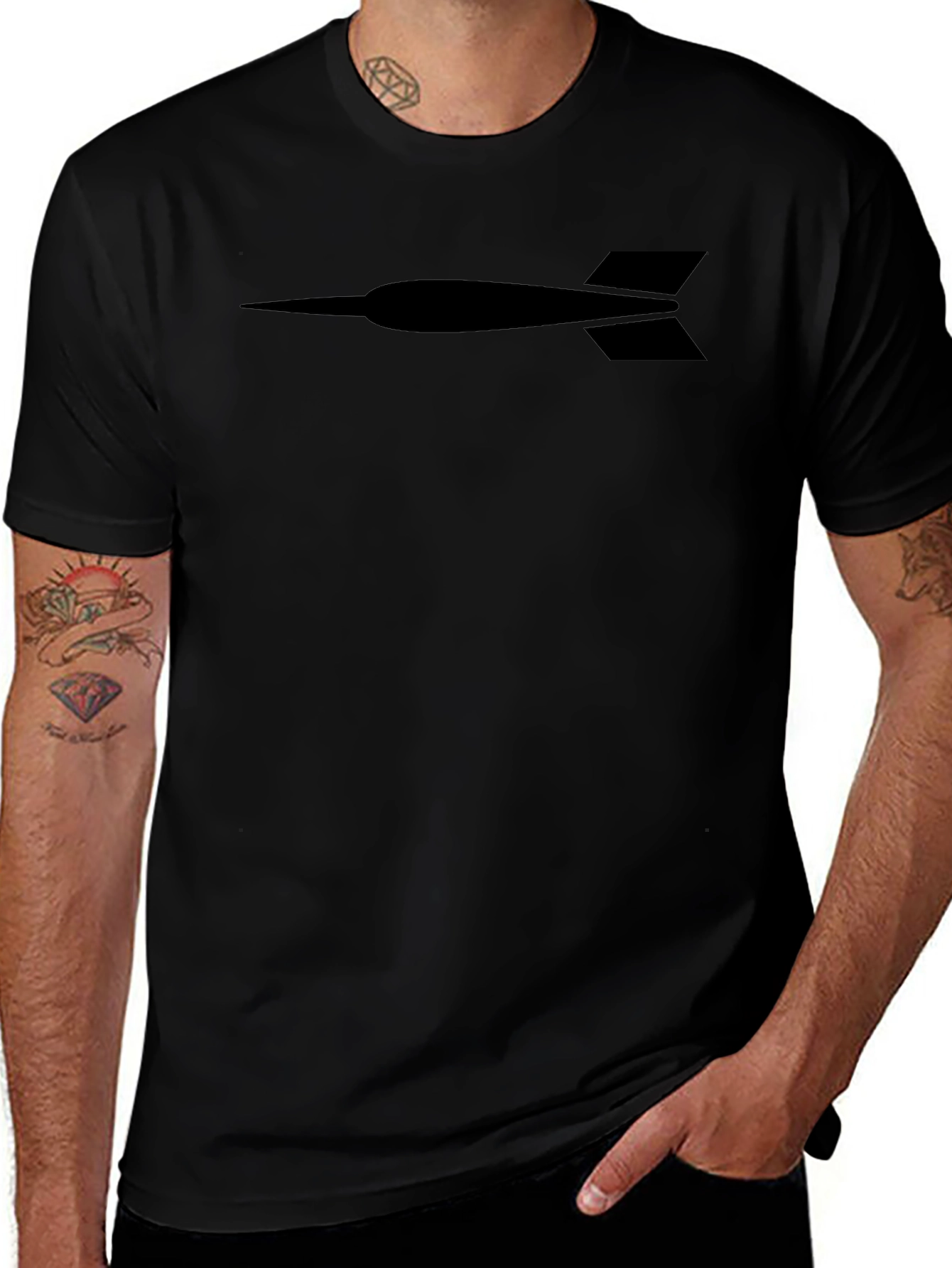 Minimalist Dart T-Shirt - Casual Black Tee