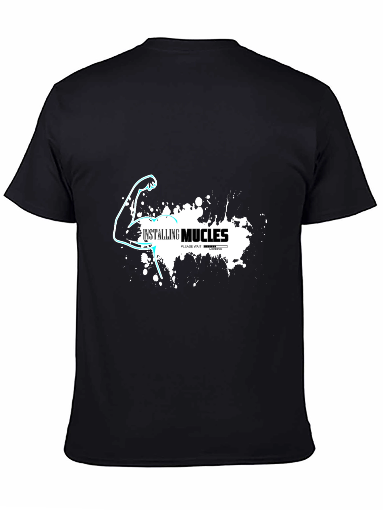 Installing Mucles Black Graphic Tee