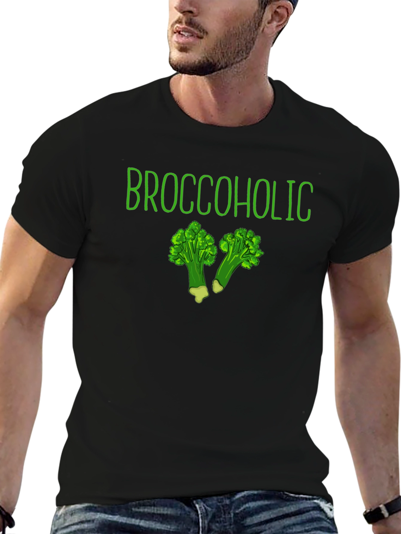 Broccoholic Black T-Shirt - Funny Broccoli Lover Tee