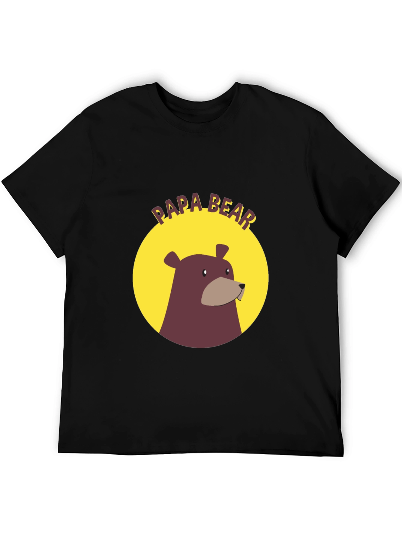 Papa Bear Graphic Tee - Black Cotton Comfort