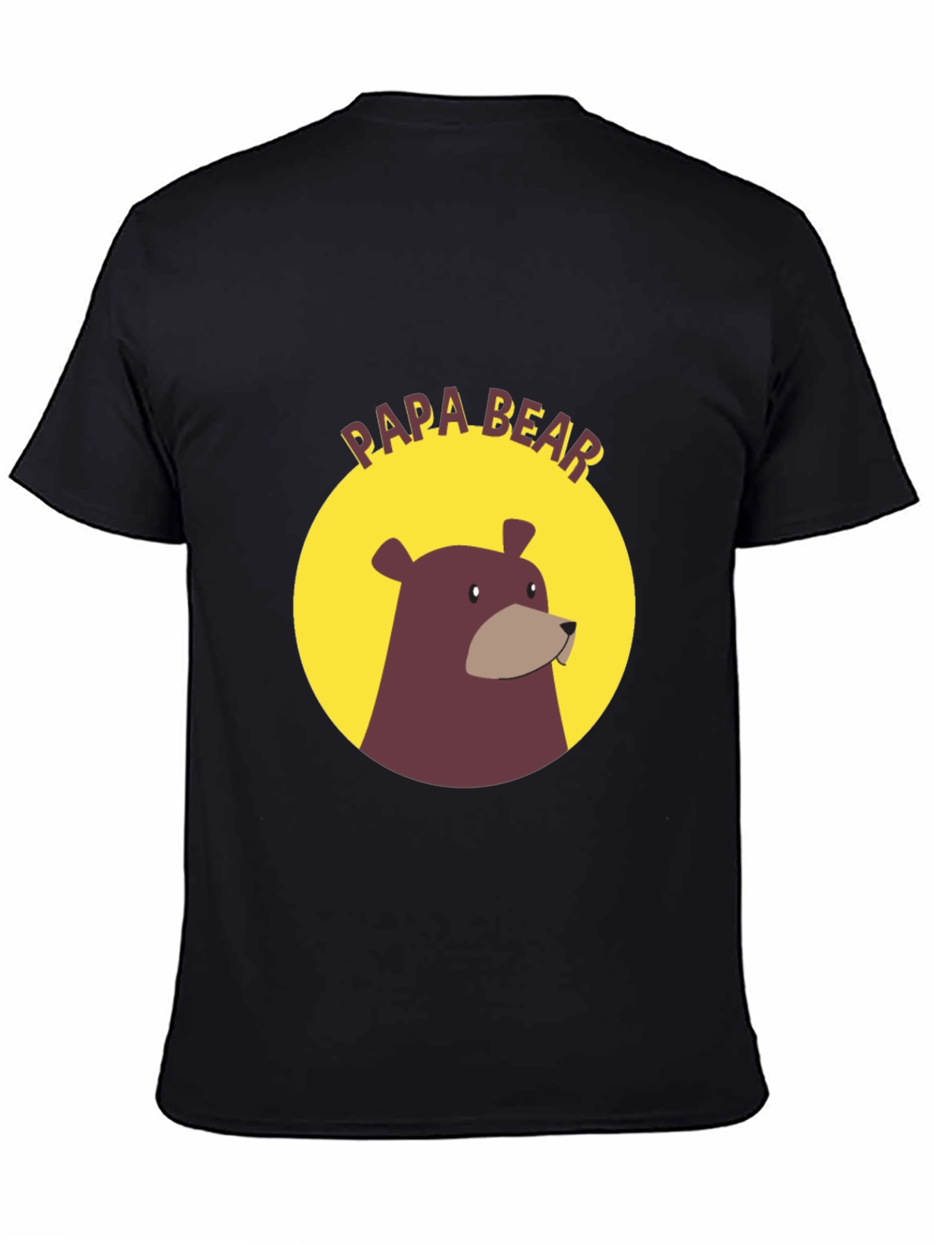 Papa Bear Graphic Tee - Black Cotton Comfort