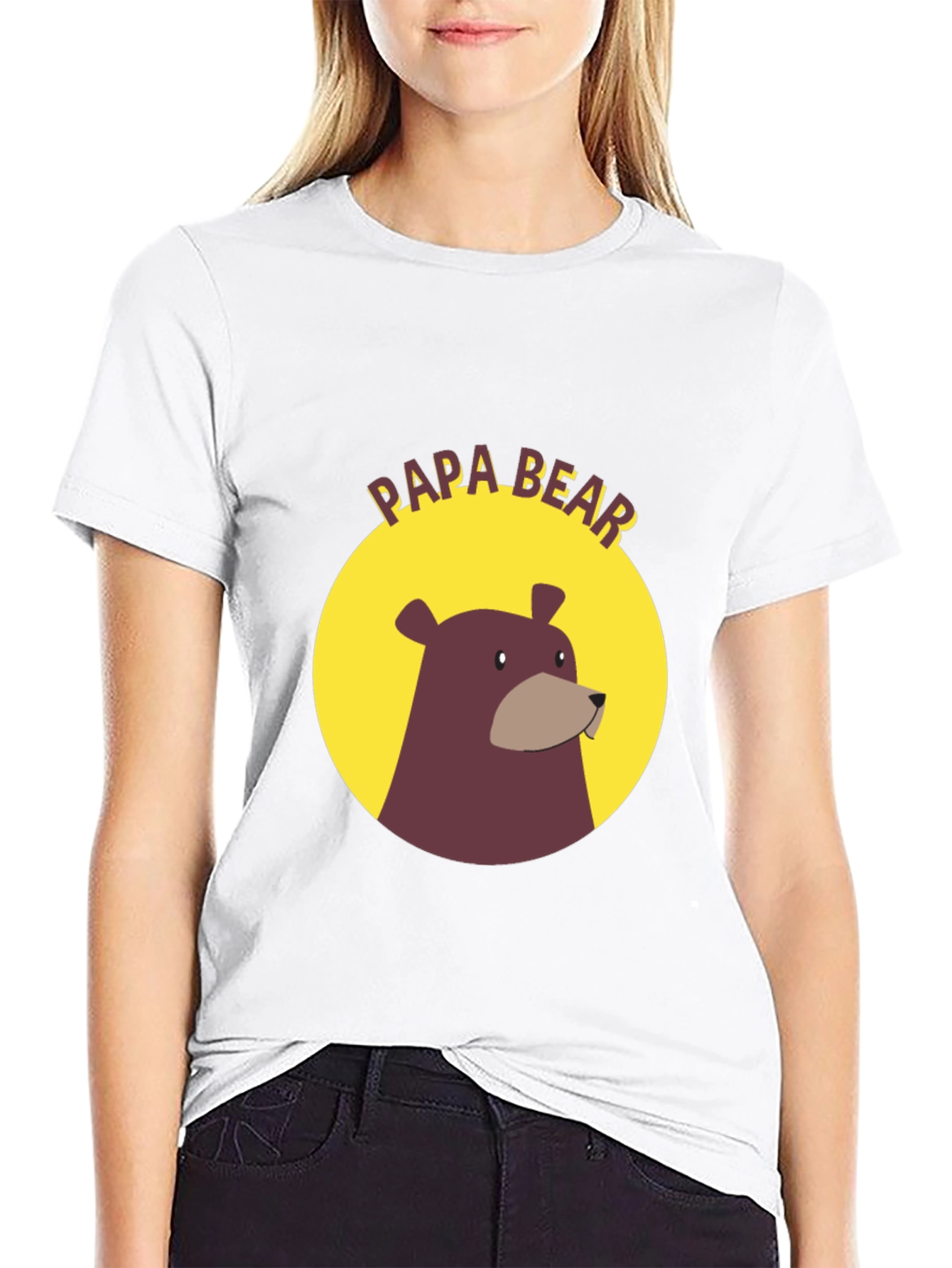 Papa Bear Graphic Tee - Black Cotton Comfort