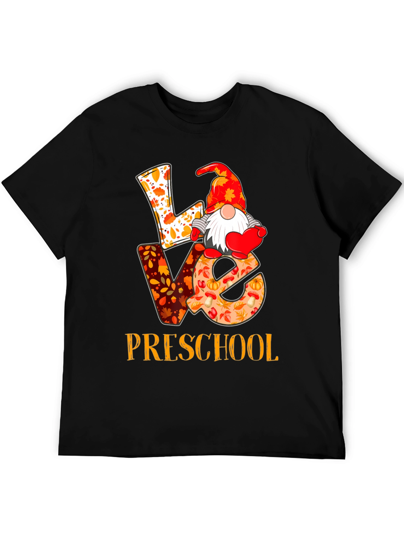 Love Preschool Fall Gnome Teacher T-Shirt