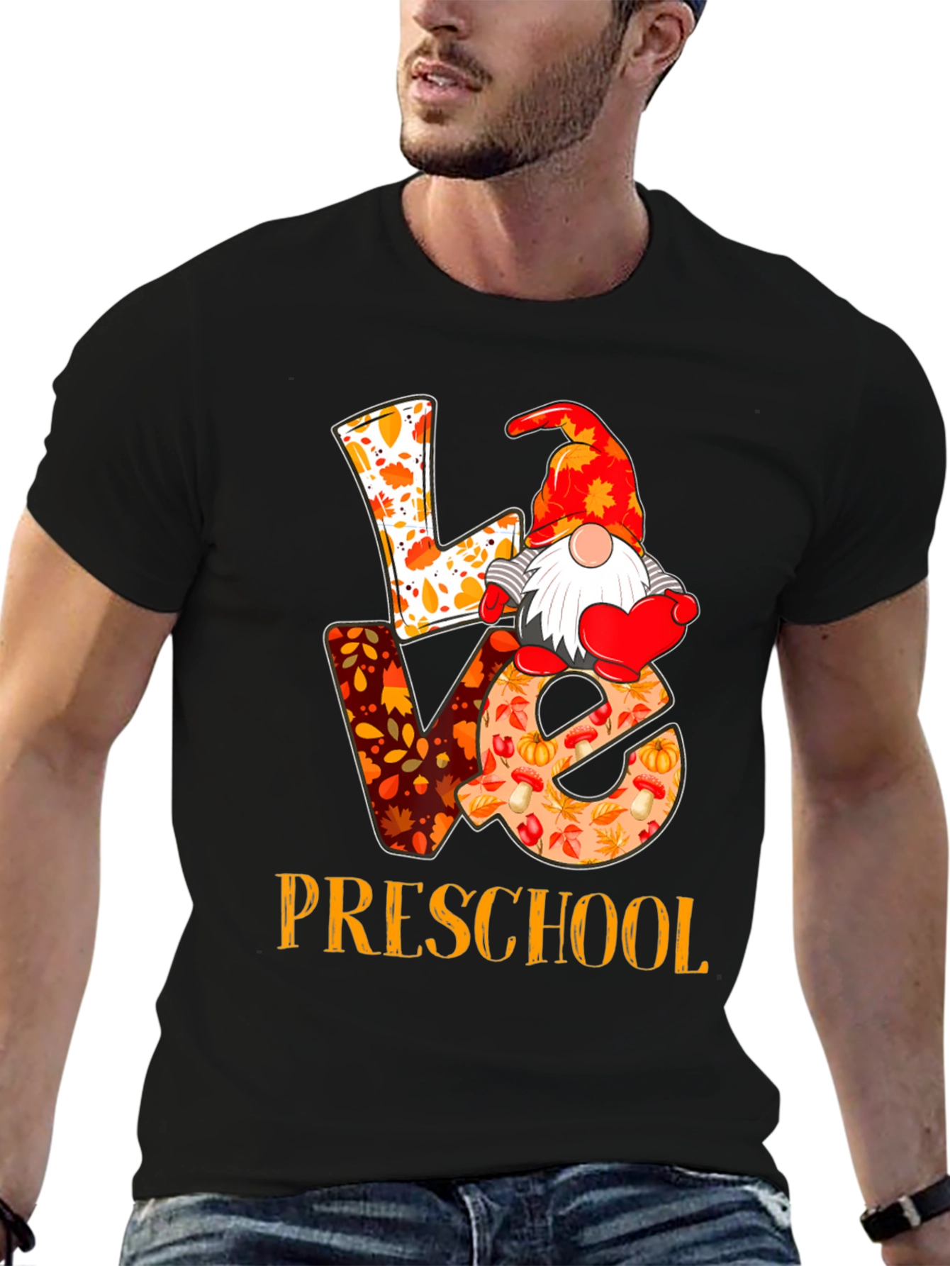 Love Preschool Fall Gnome Teacher T-Shirt