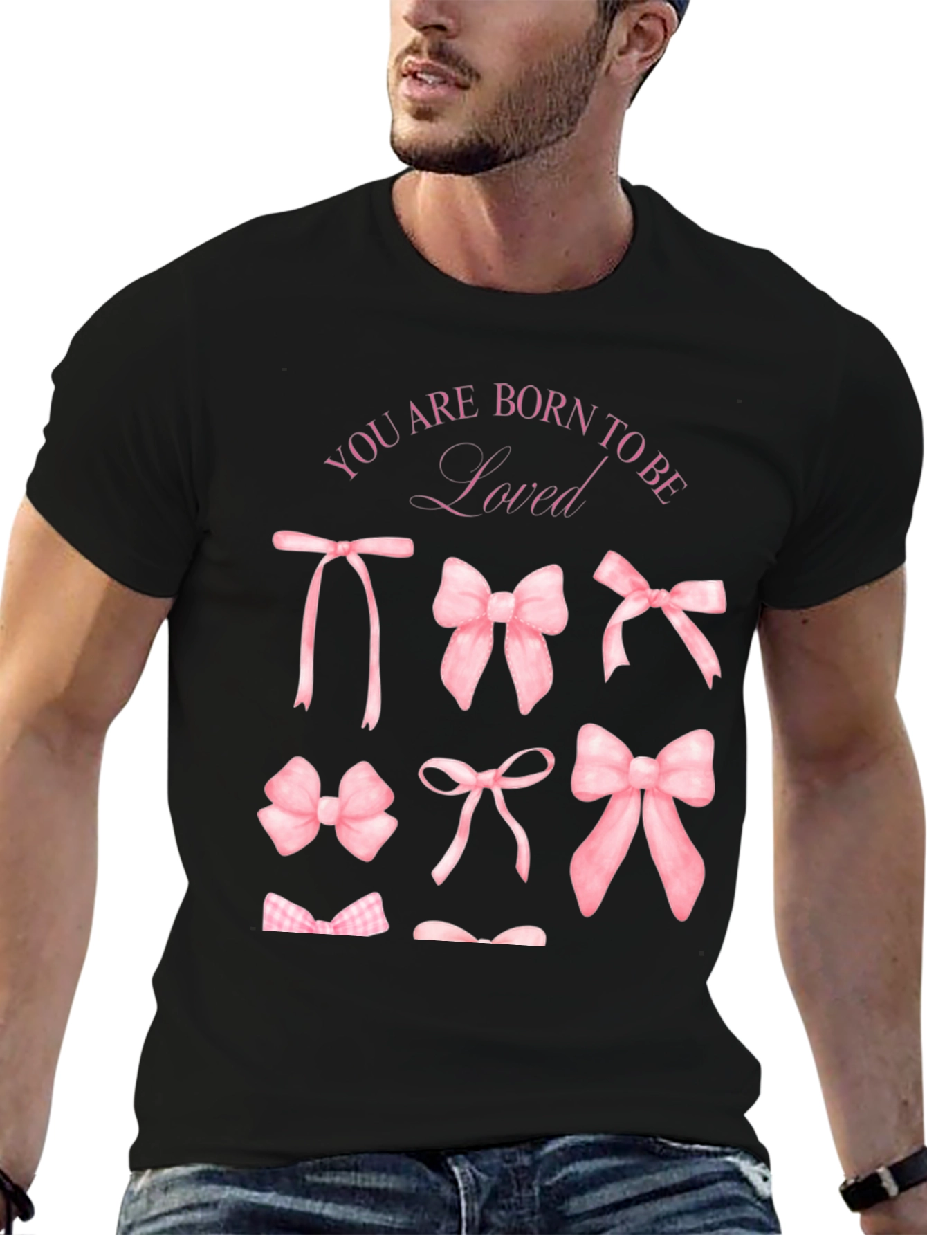 Born to be Loved Pink Bow T-Shirt