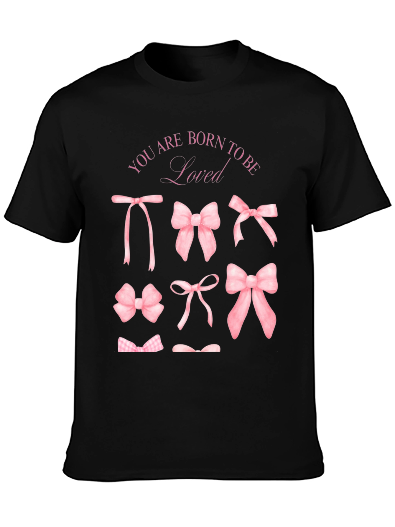Born to be Loved Pink Bow T-Shirt