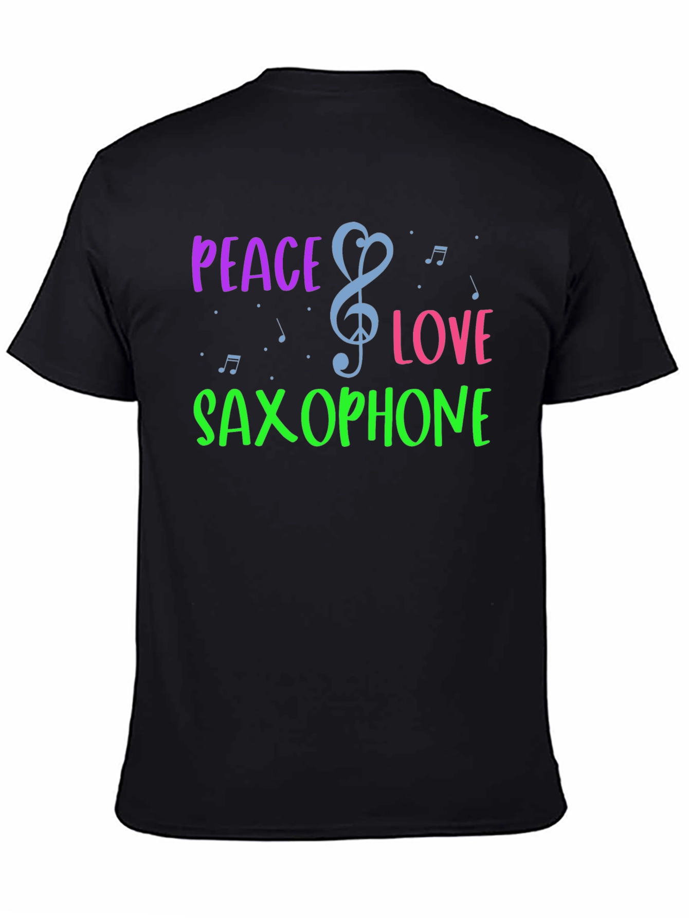 Peace Love Saxophone Graphic T-Shirt