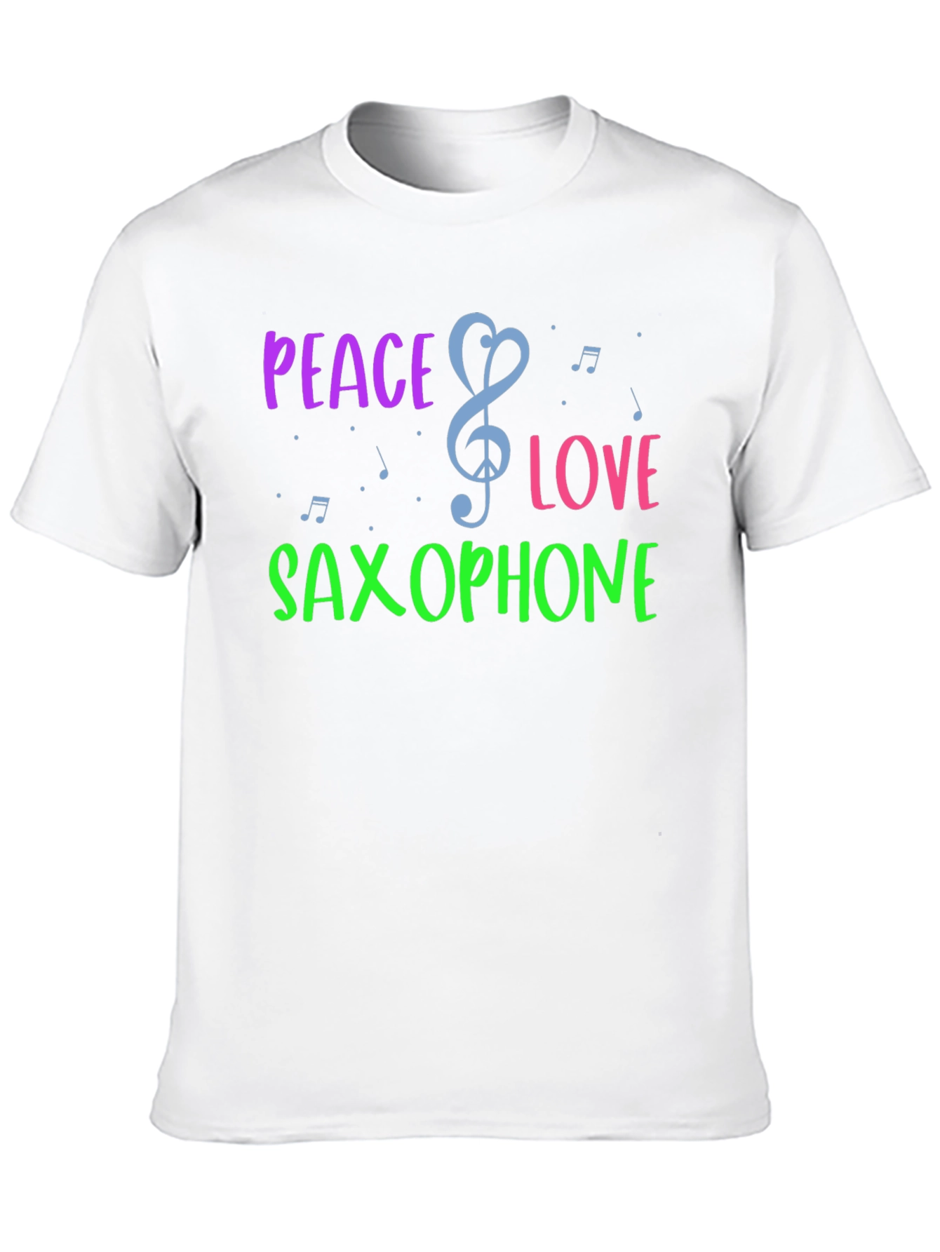 Peace Love Saxophone Graphic T-Shirt