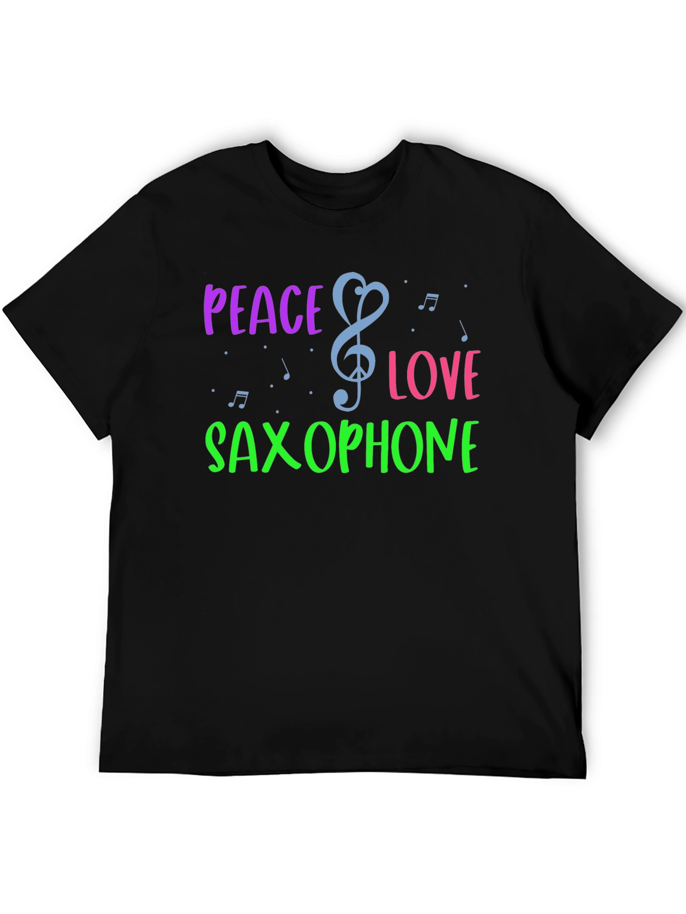 Peace Love Saxophone Graphic T-Shirt
