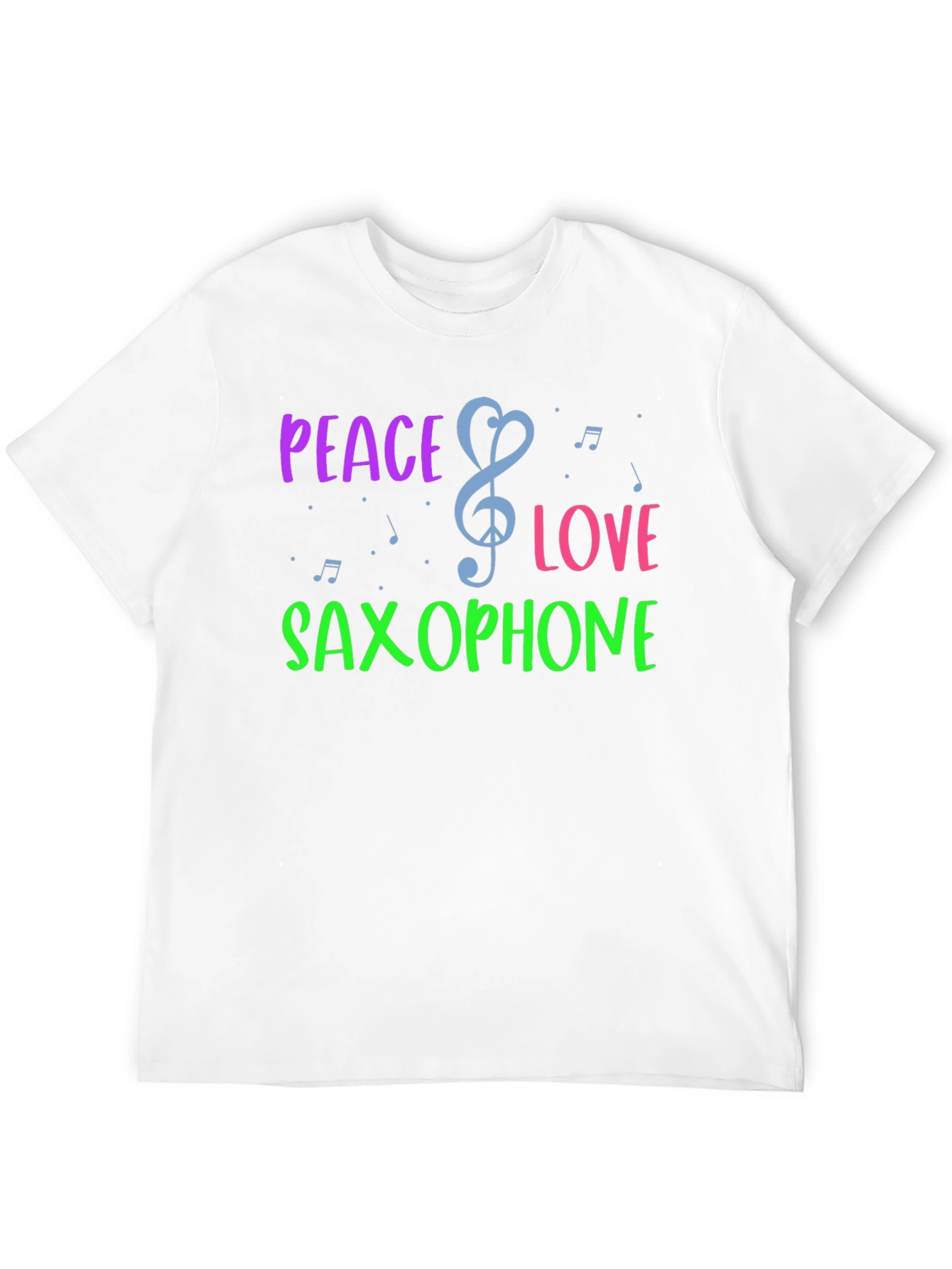 Peace Love Saxophone Graphic T-Shirt