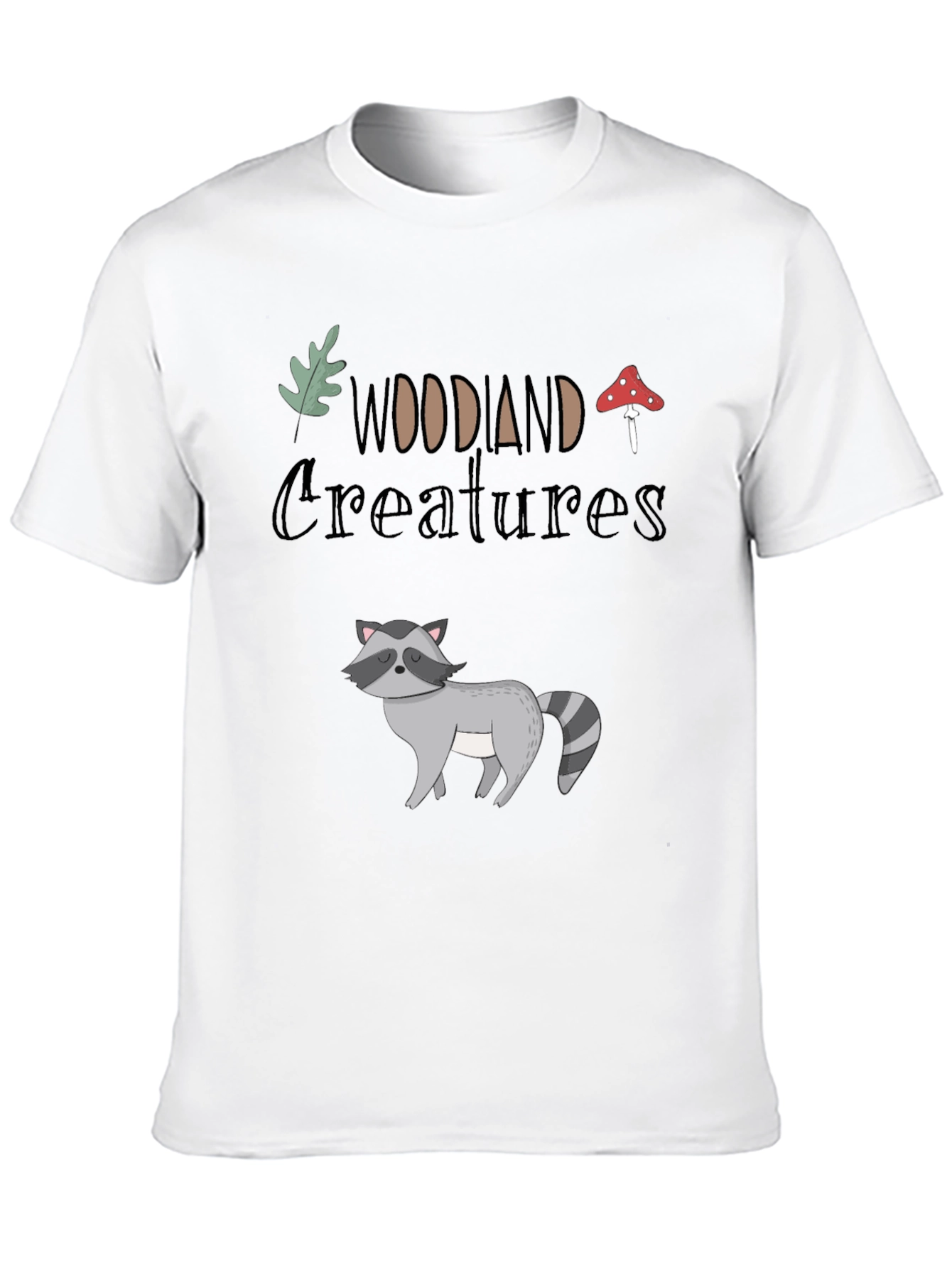 Woodland Creatures Graphic Tee - Black