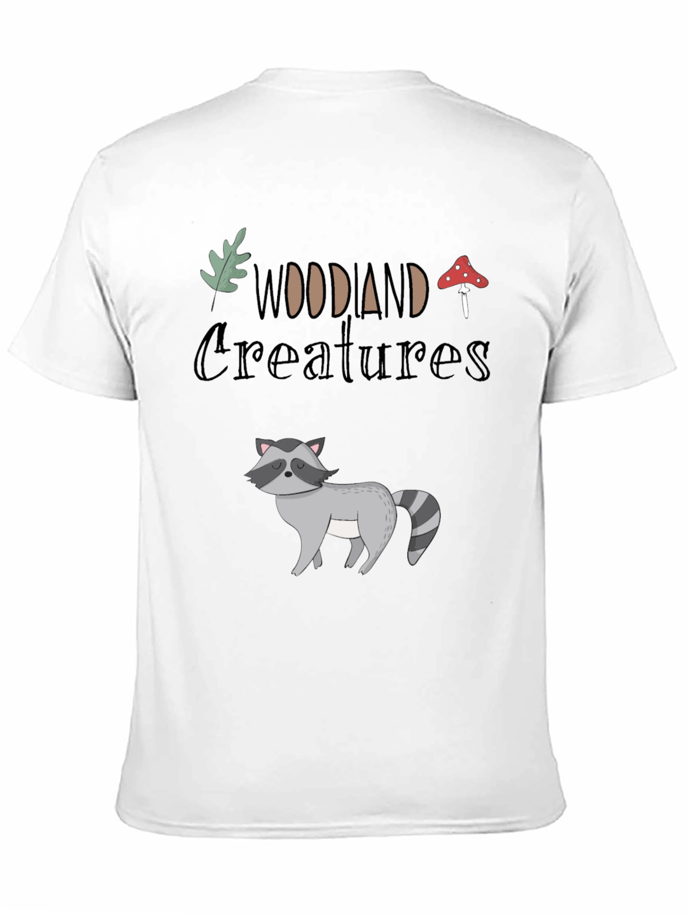 Woodland Creatures Graphic Tee - Black