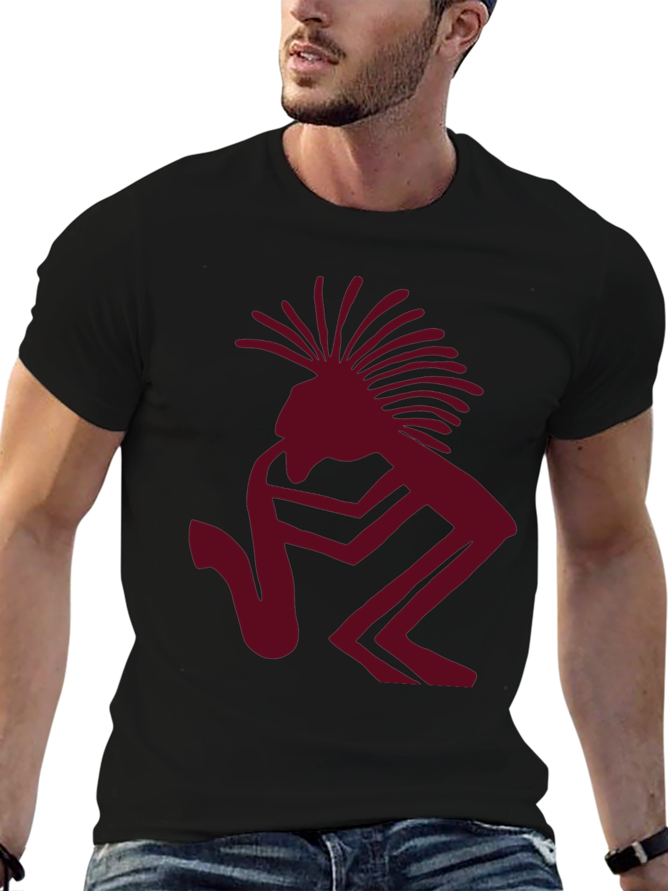 Kokopelli Flute Player Graphic Tee - Black