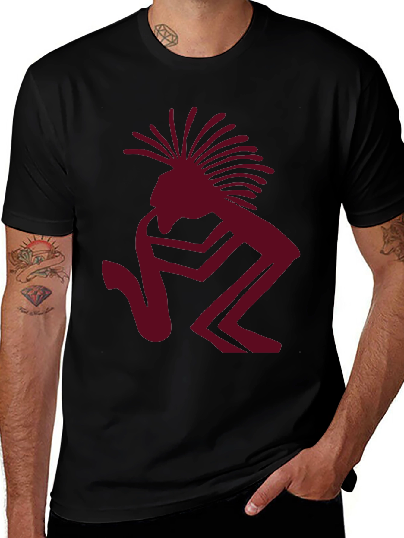 Kokopelli Flute Player Graphic Tee - Black