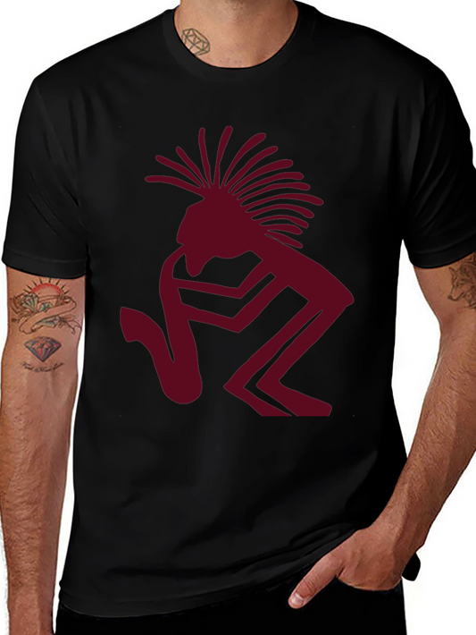 Kokopelli Flute Player Graphic Tee - Black