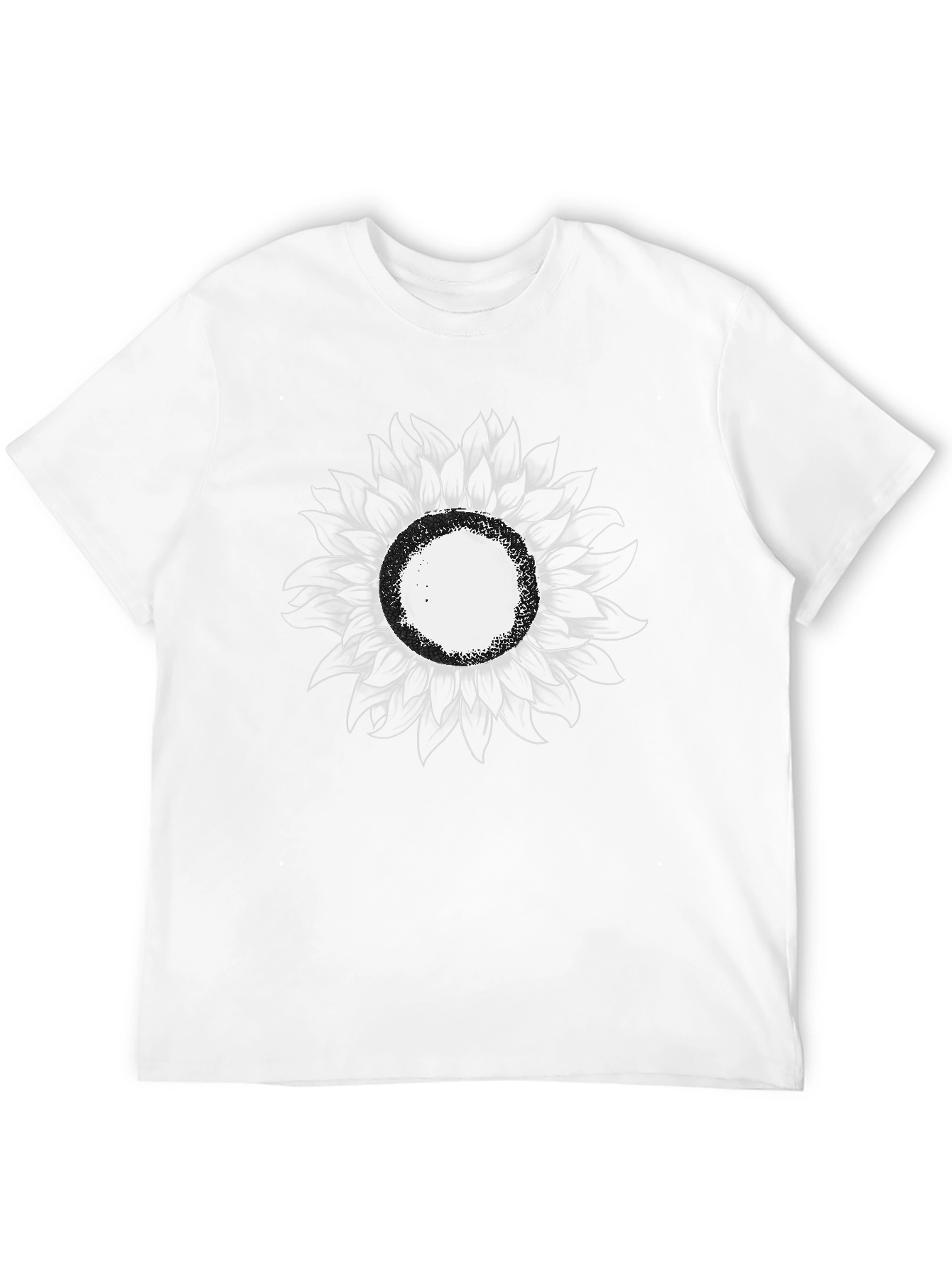 Mens Black Sunflower Graphic T-Shirt