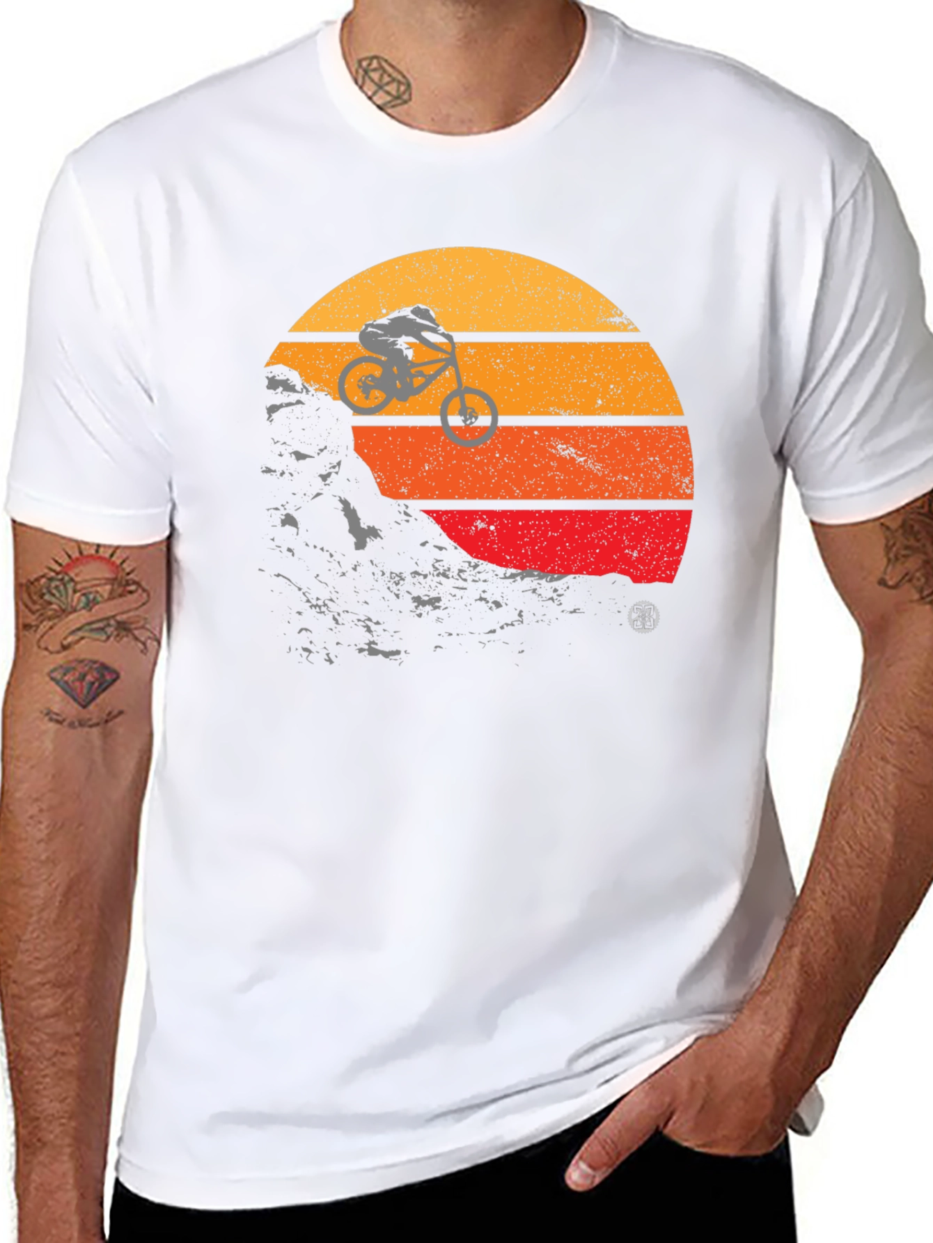 Mountain Bike Sunset Graphic Tee - Black