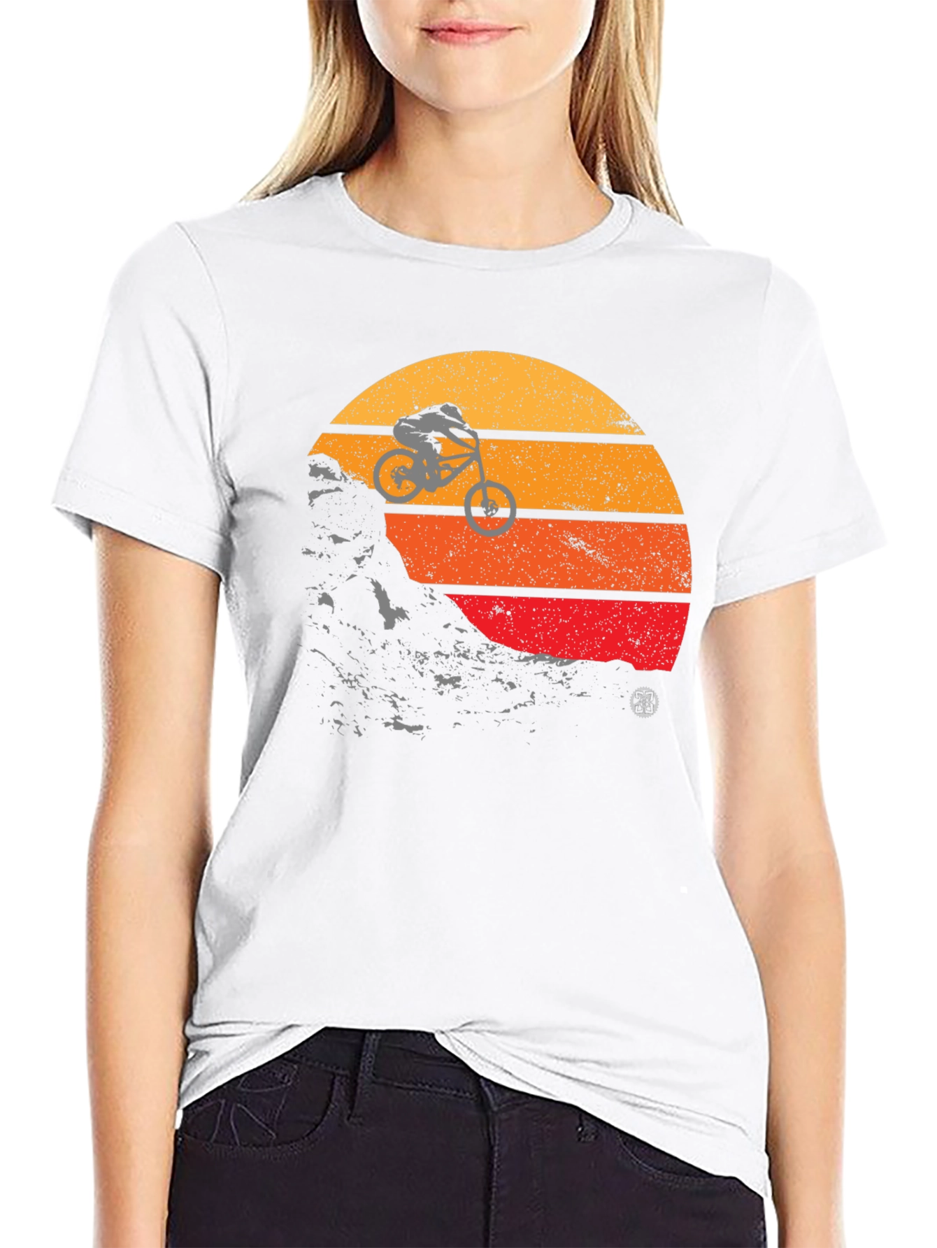 Mountain Bike Sunset Graphic Tee - Black