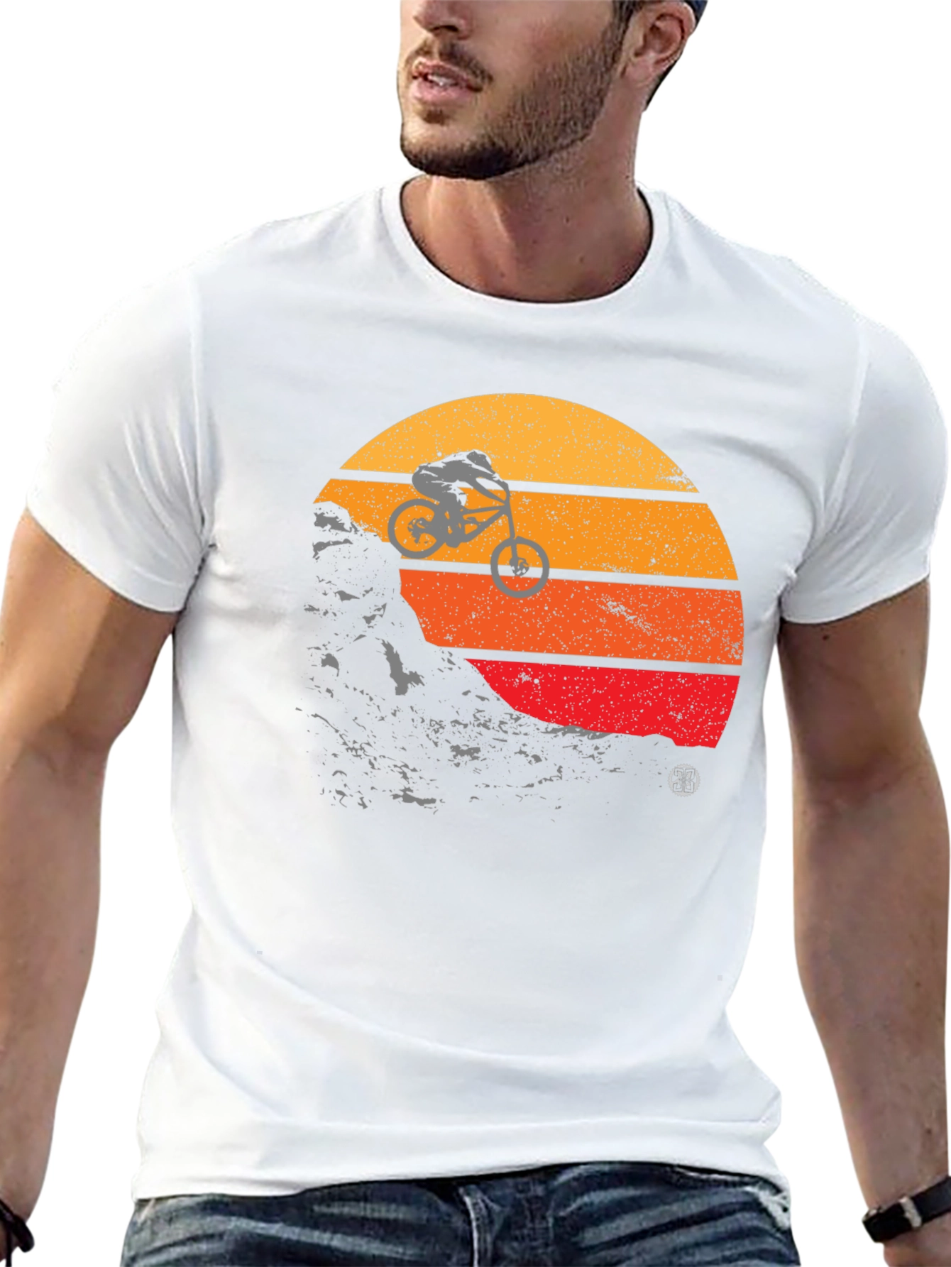 Mountain Bike Sunset Graphic Tee - Black