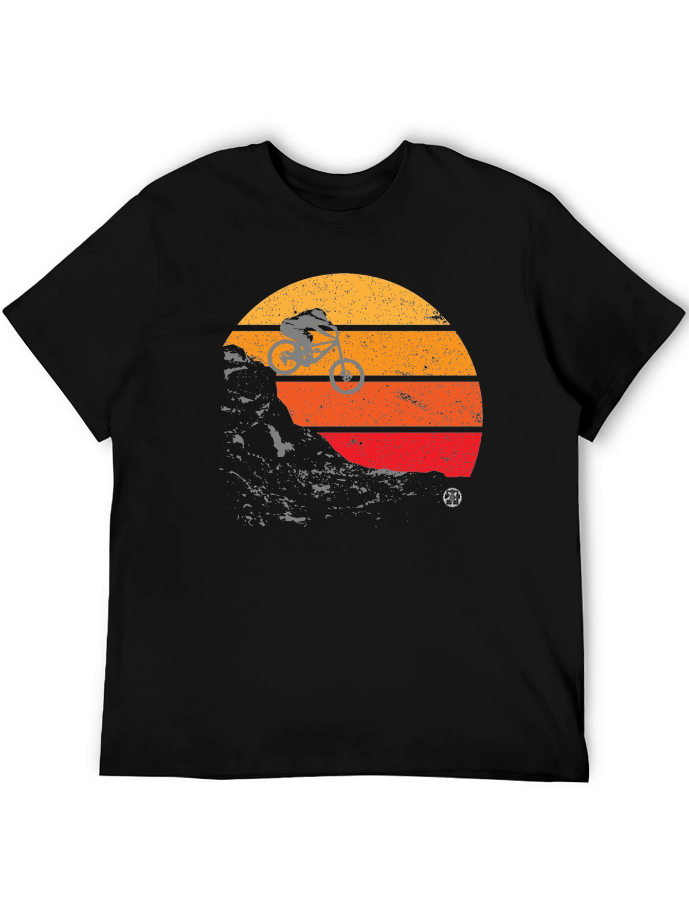 Mountain Bike Sunset Graphic Tee - Black