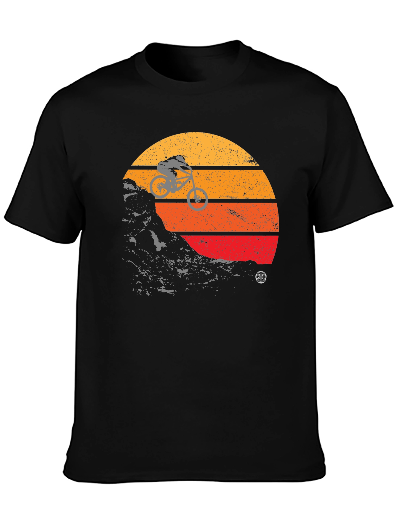 Mountain Bike Sunset Graphic Tee - Black