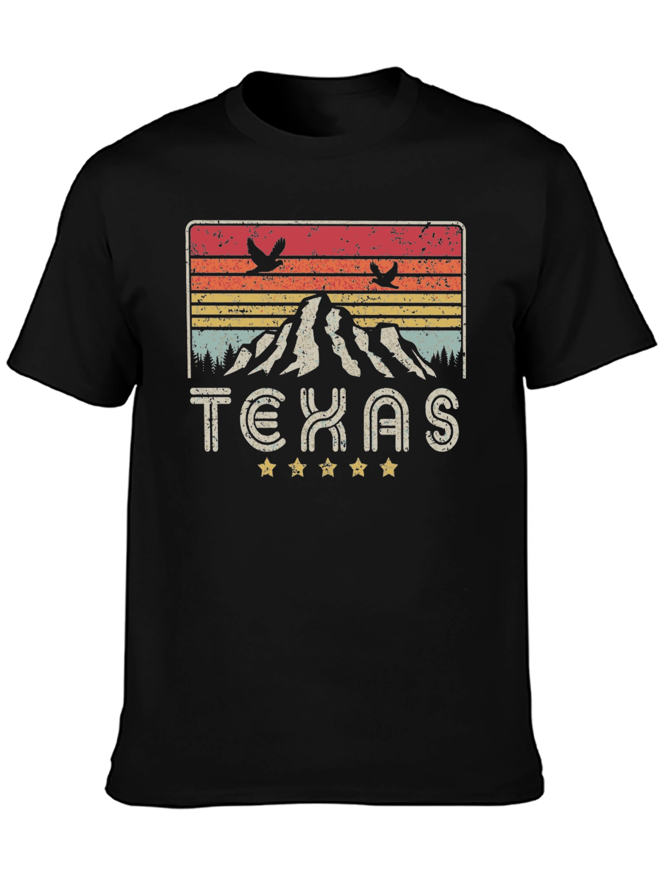 Texas Mountain Graphic Tee - Retro Style