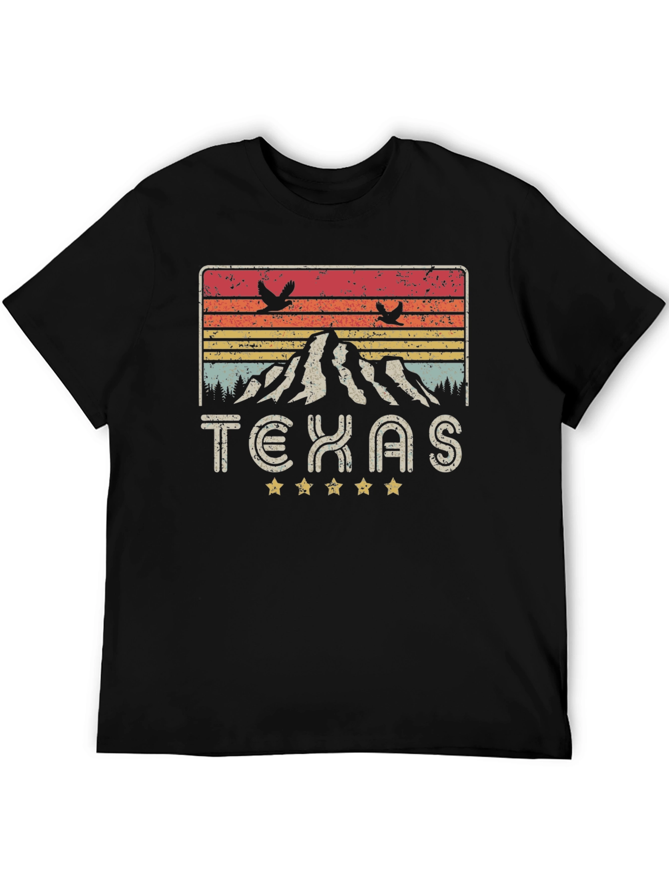 Texas Mountain Graphic Tee - Retro Style