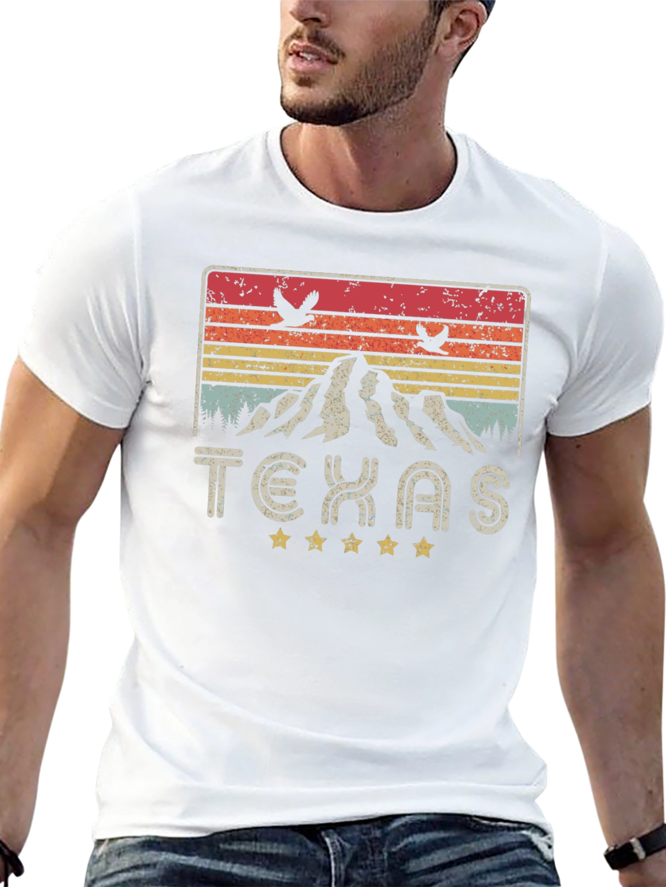Texas Mountain Graphic Tee - Retro Style