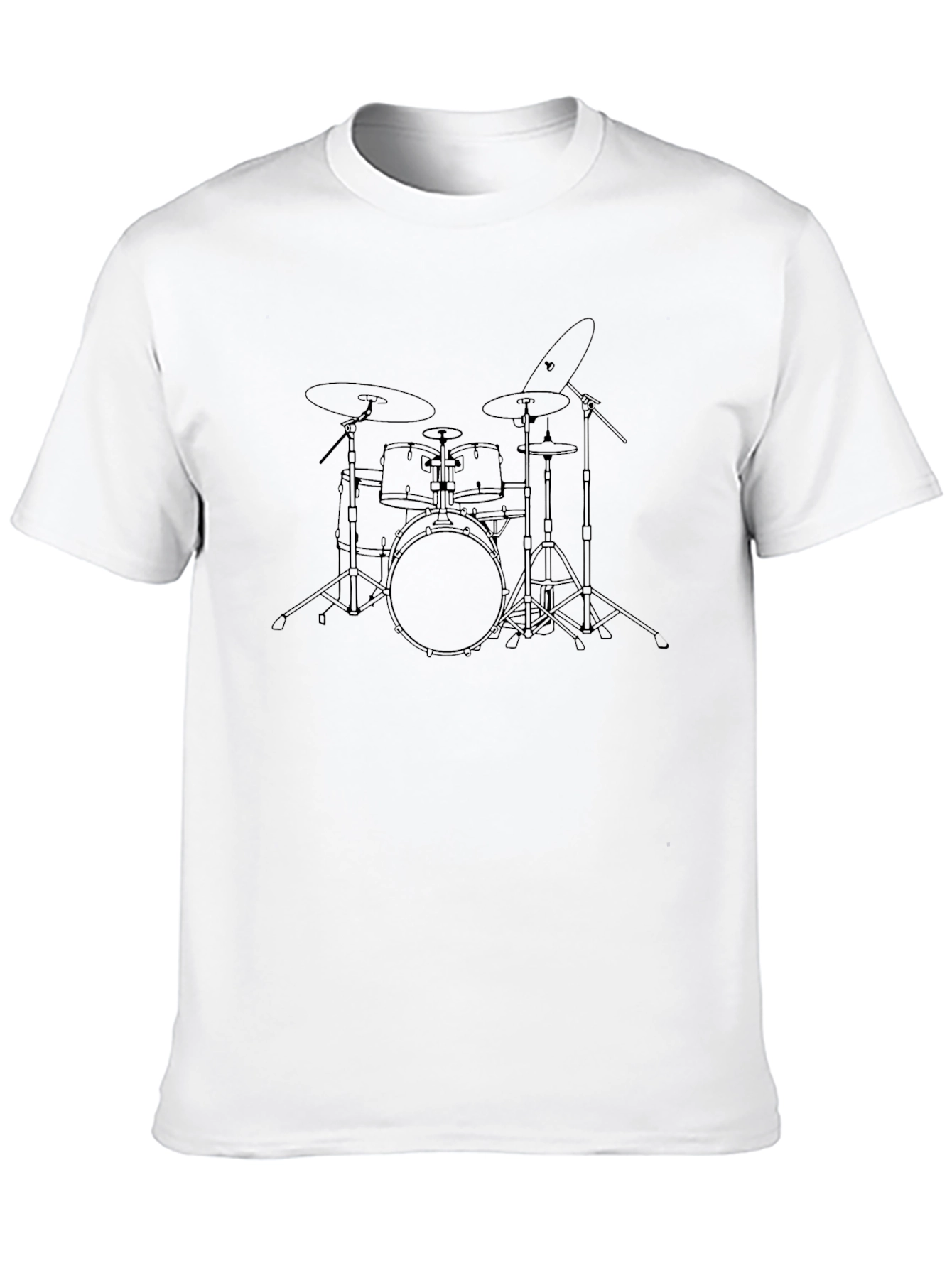 Drum Set Graphic Tee - Musicians Black Cotton T-Shirt