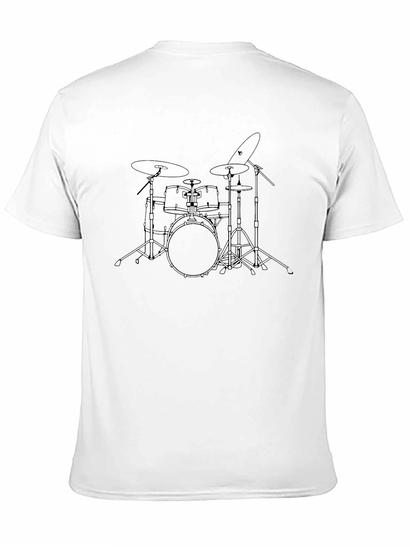 Drum Set Graphic Tee - Musicians Black Cotton T-Shirt