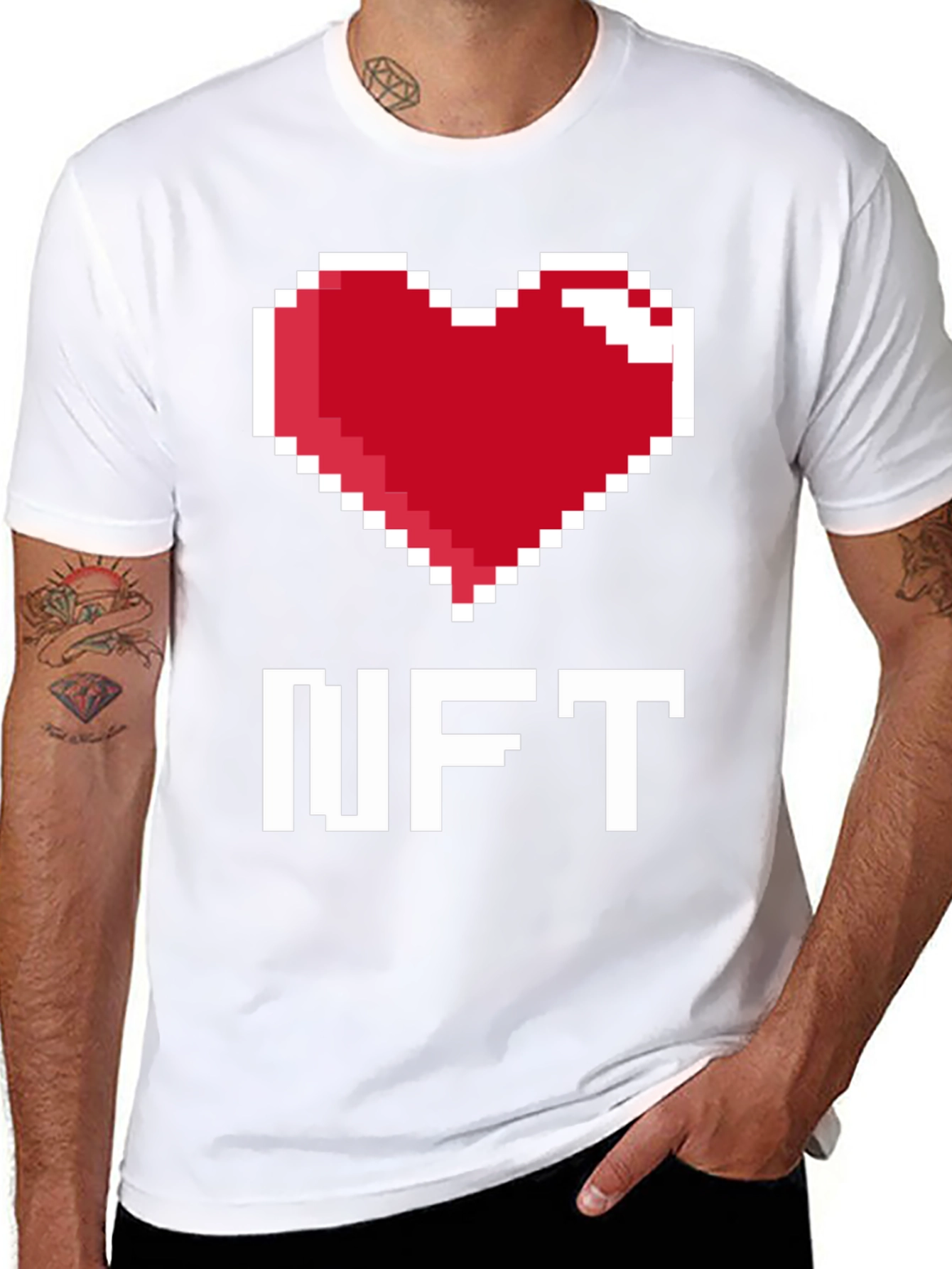 I Heart NFT Pixel Art Graphic T-Shirt