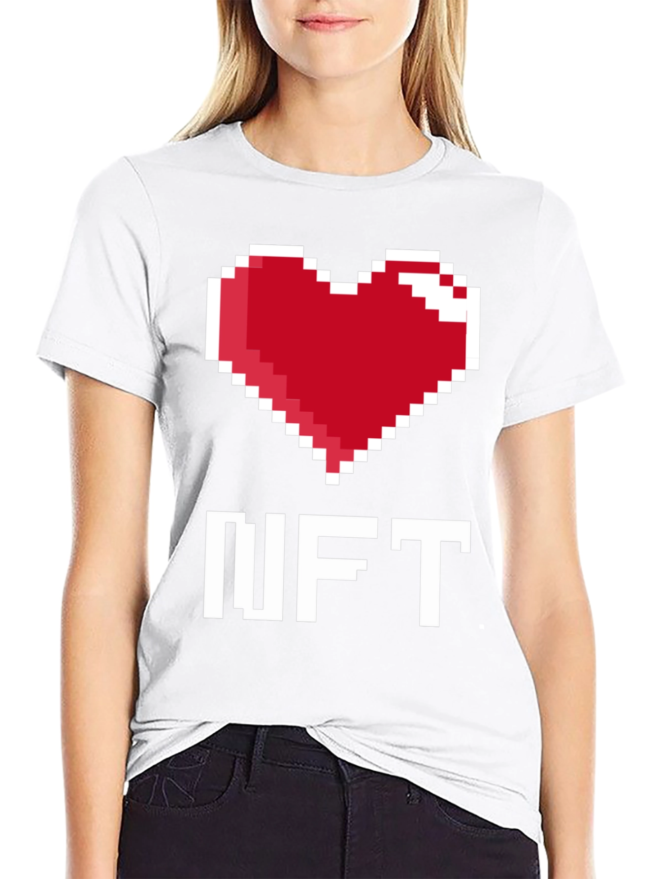 I Heart NFT Pixel Art Graphic T-Shirt
