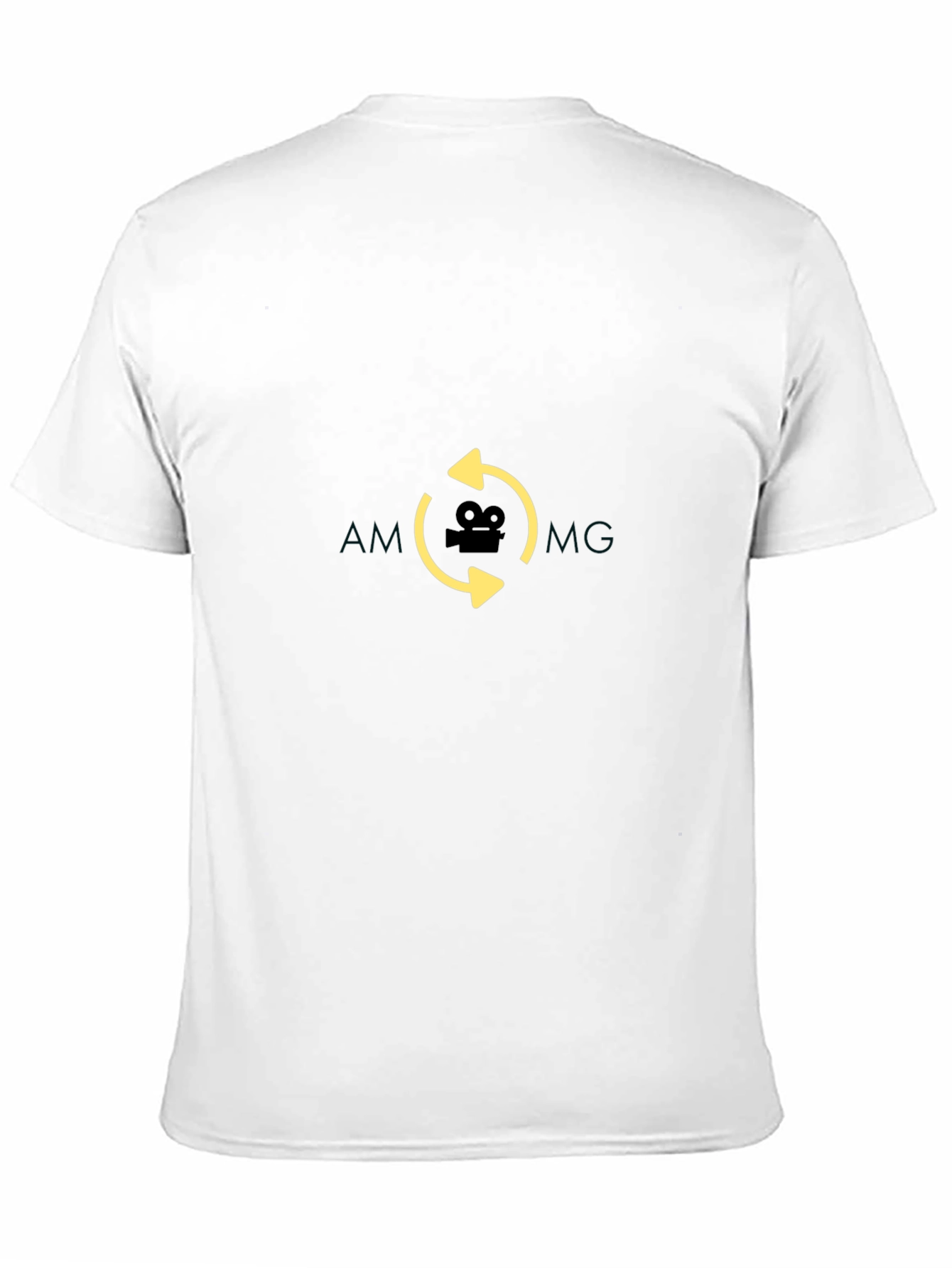 Black T-Shirt with Movie Camera Graphic