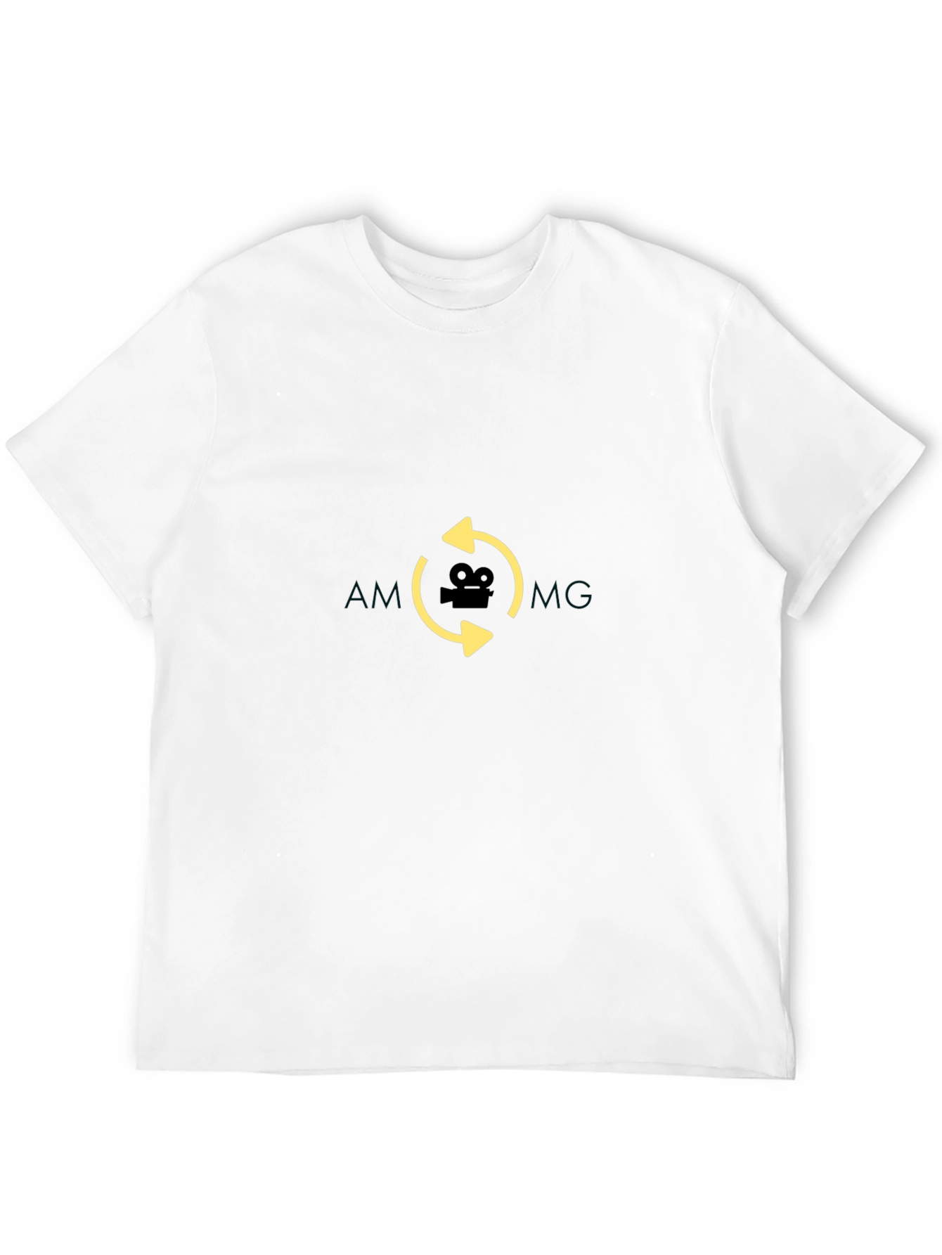 Black T-Shirt with Movie Camera Graphic