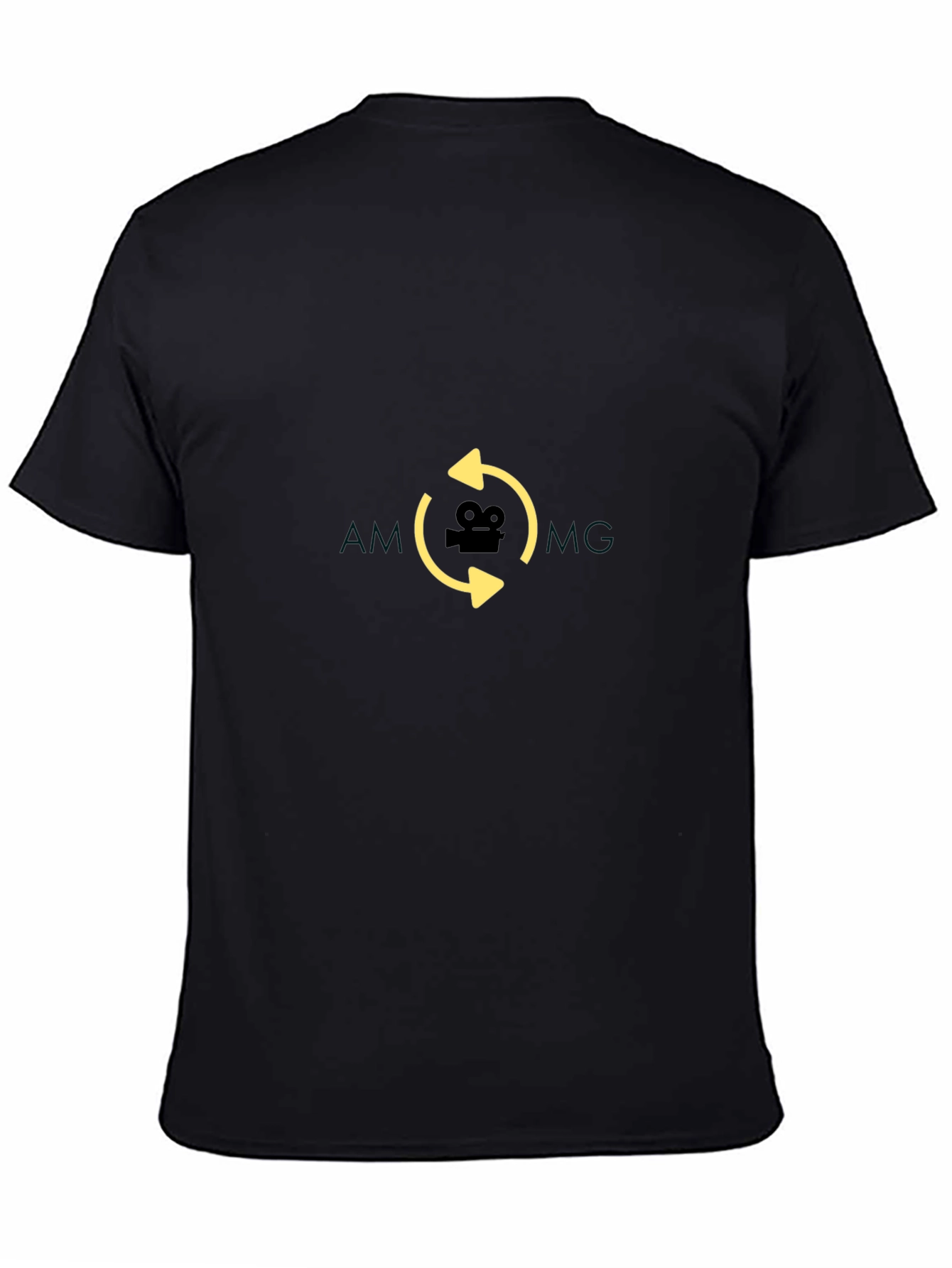 Black T-Shirt with Movie Camera Graphic