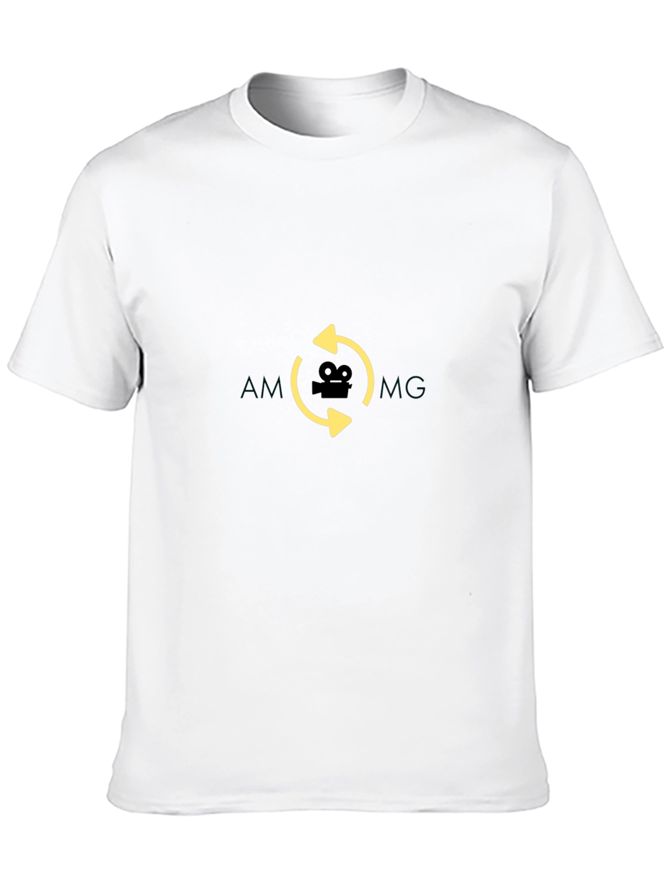 Black T-Shirt with Movie Camera Graphic