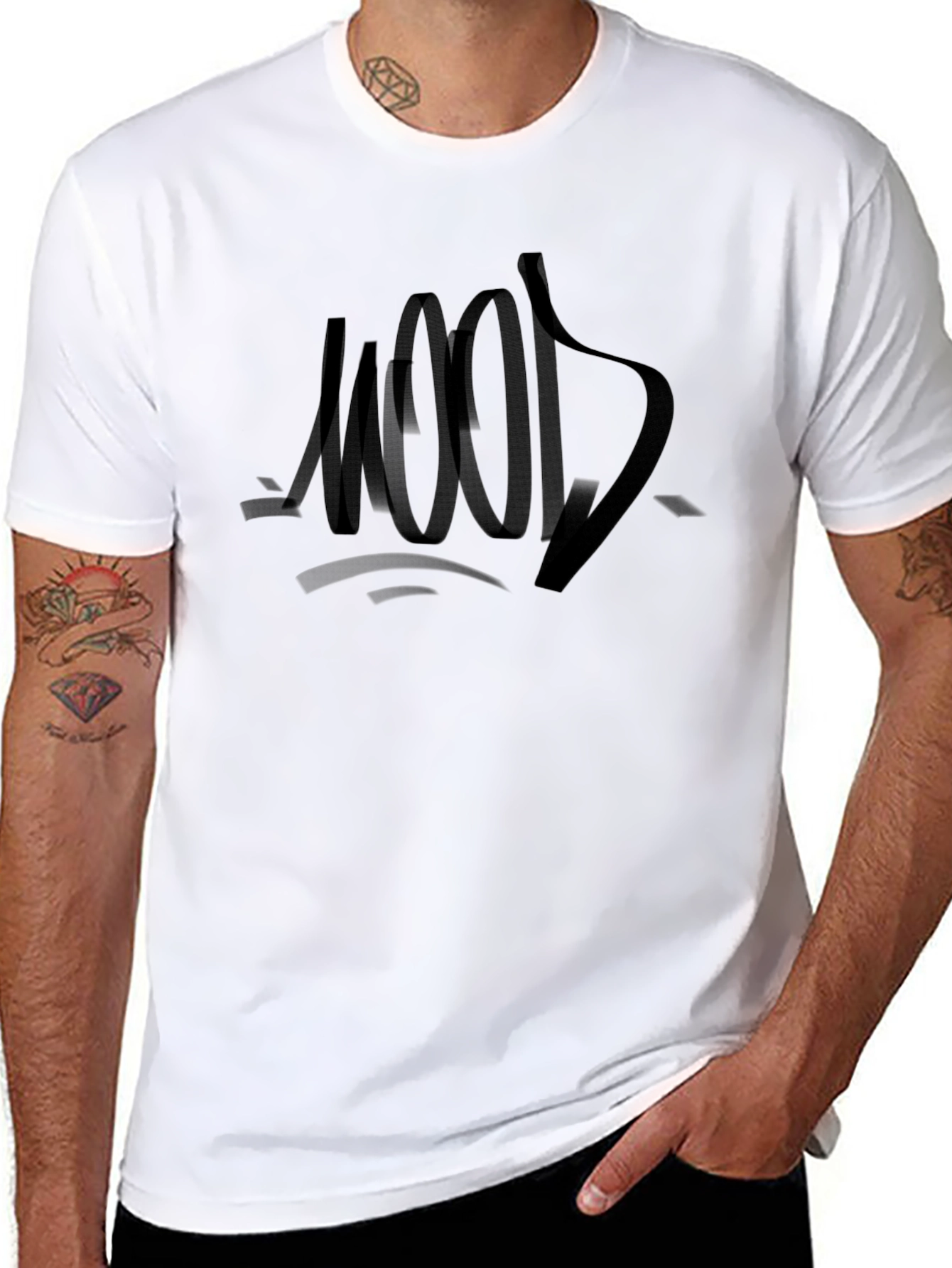 Mood Graphic Tee - Black Crew Neck T-Shirt
