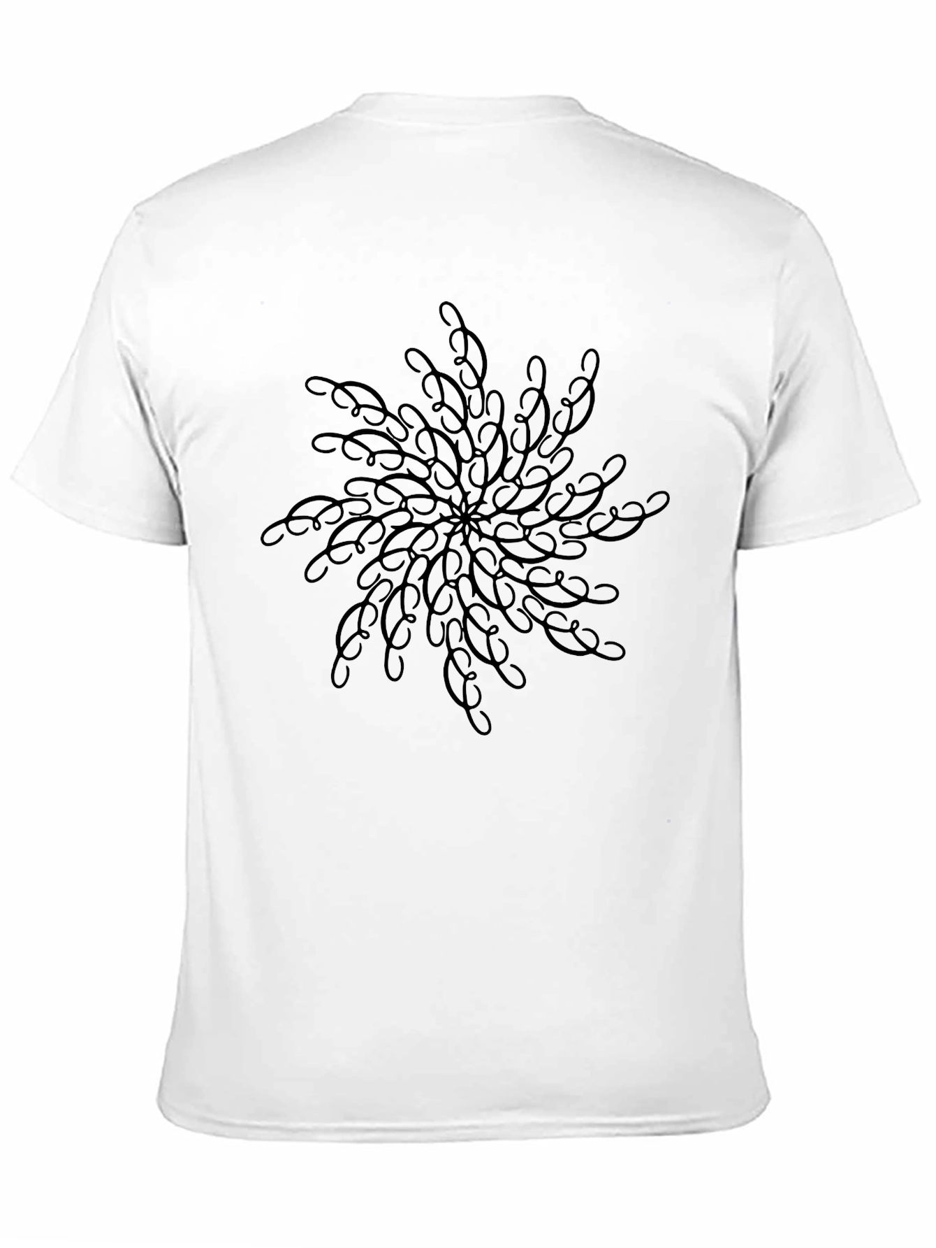Black Tee with Swirl Pattern - Casual Comfort