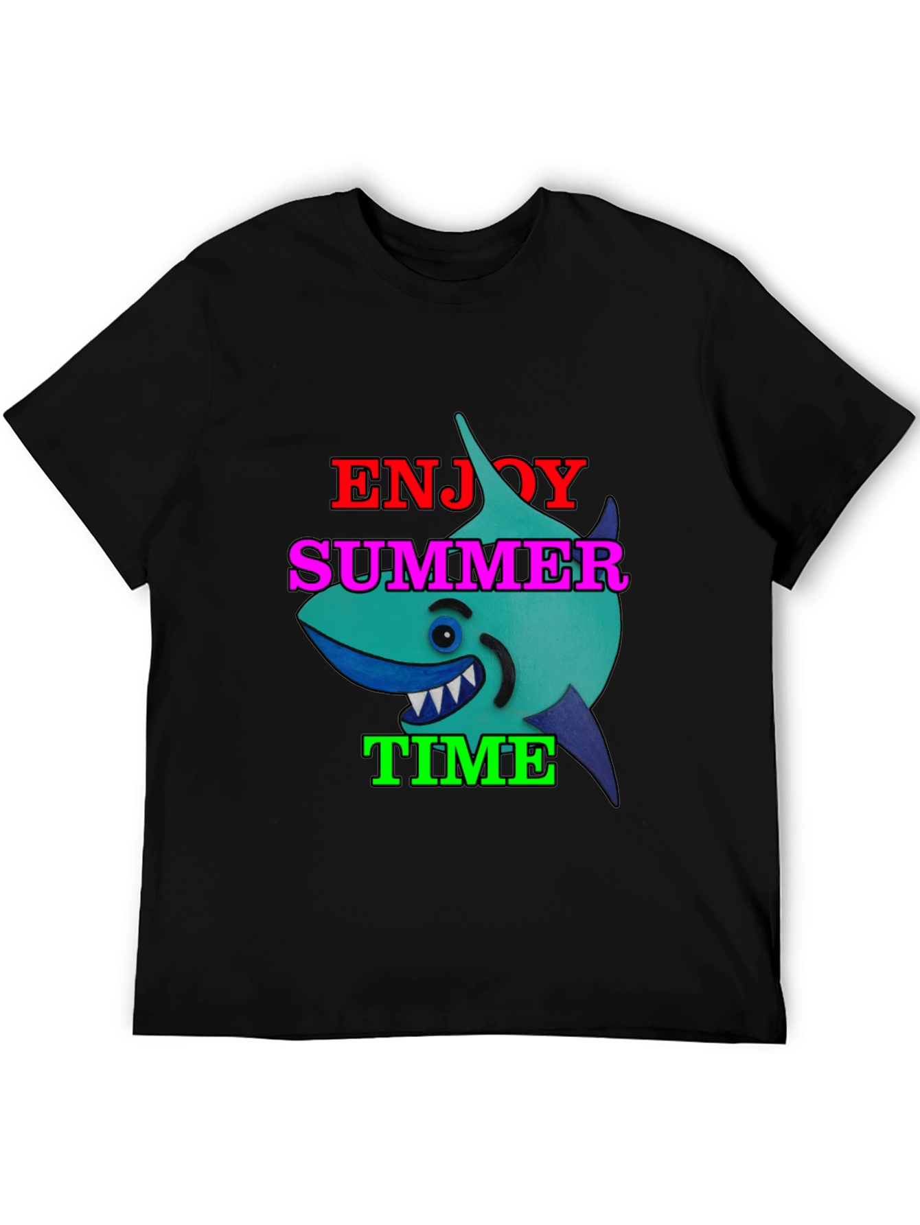 Enjoy Summer Time Shark Graphic T-Shirt