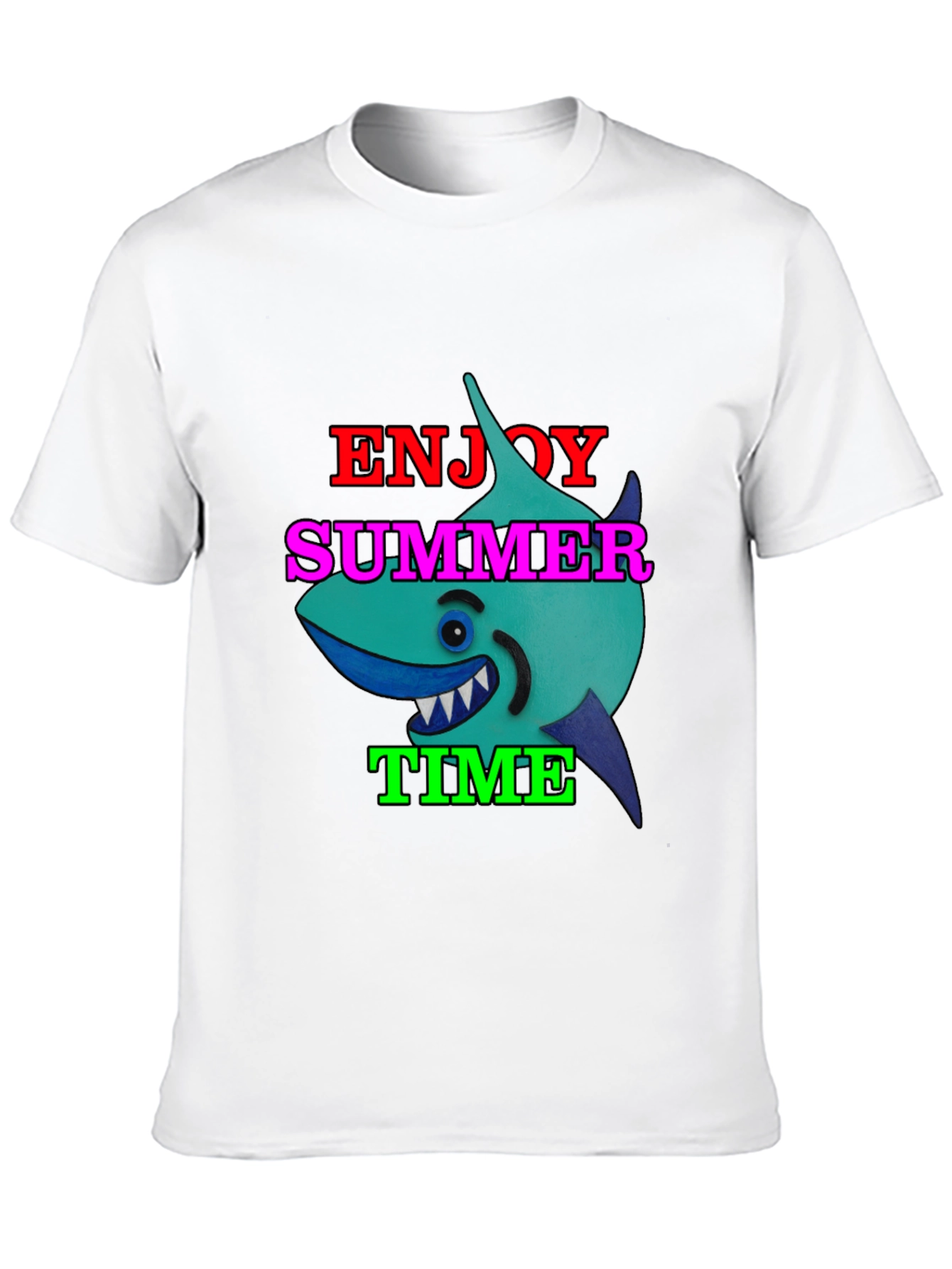 Enjoy Summer Time Shark Graphic T-Shirt