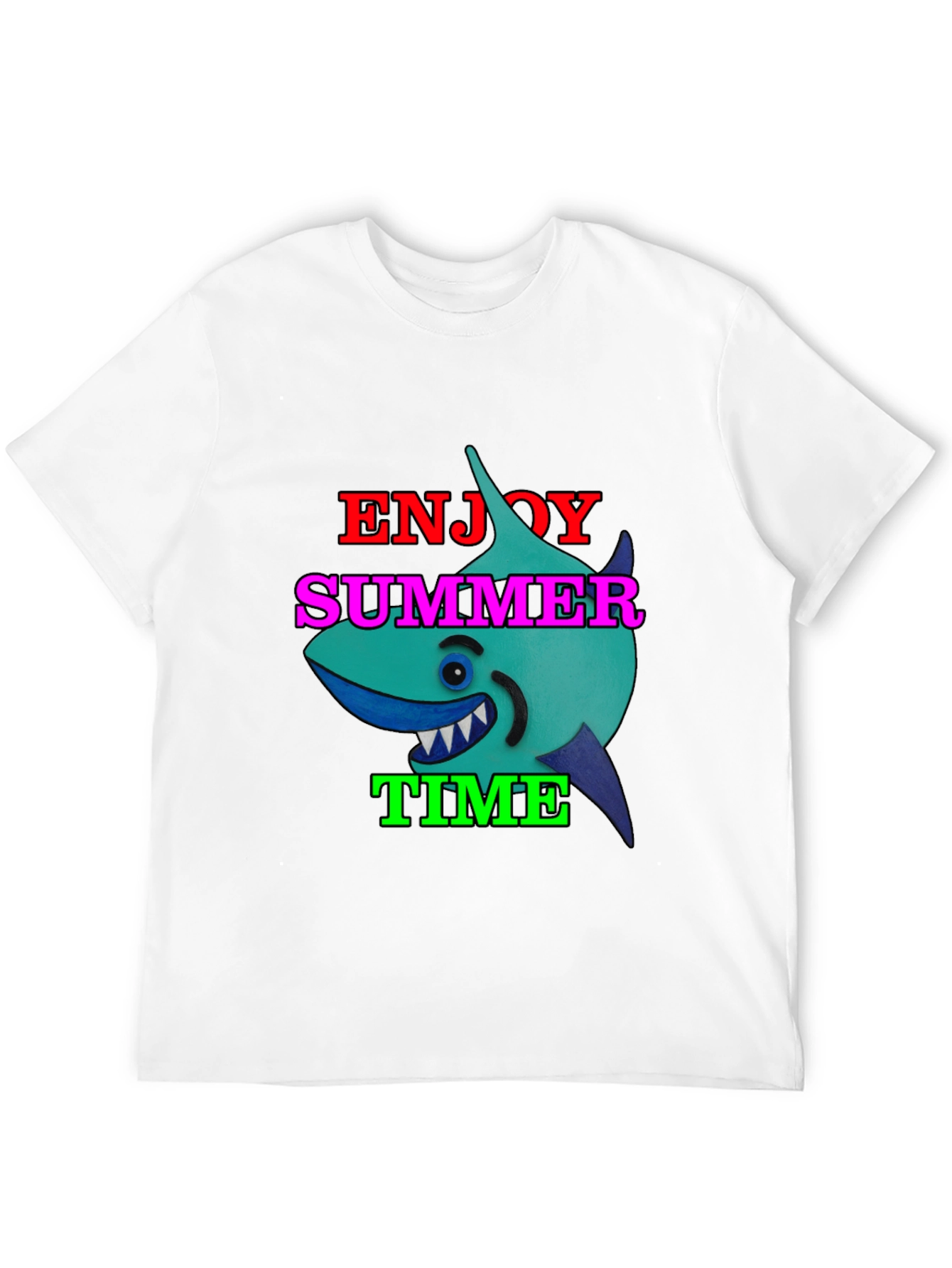 Enjoy Summer Time Shark Graphic T-Shirt