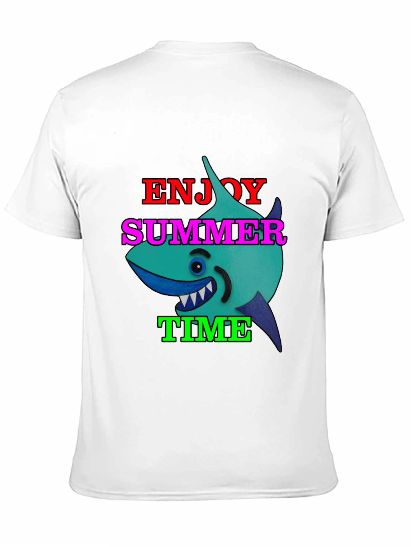 Enjoy Summer Time Shark Graphic T-Shirt